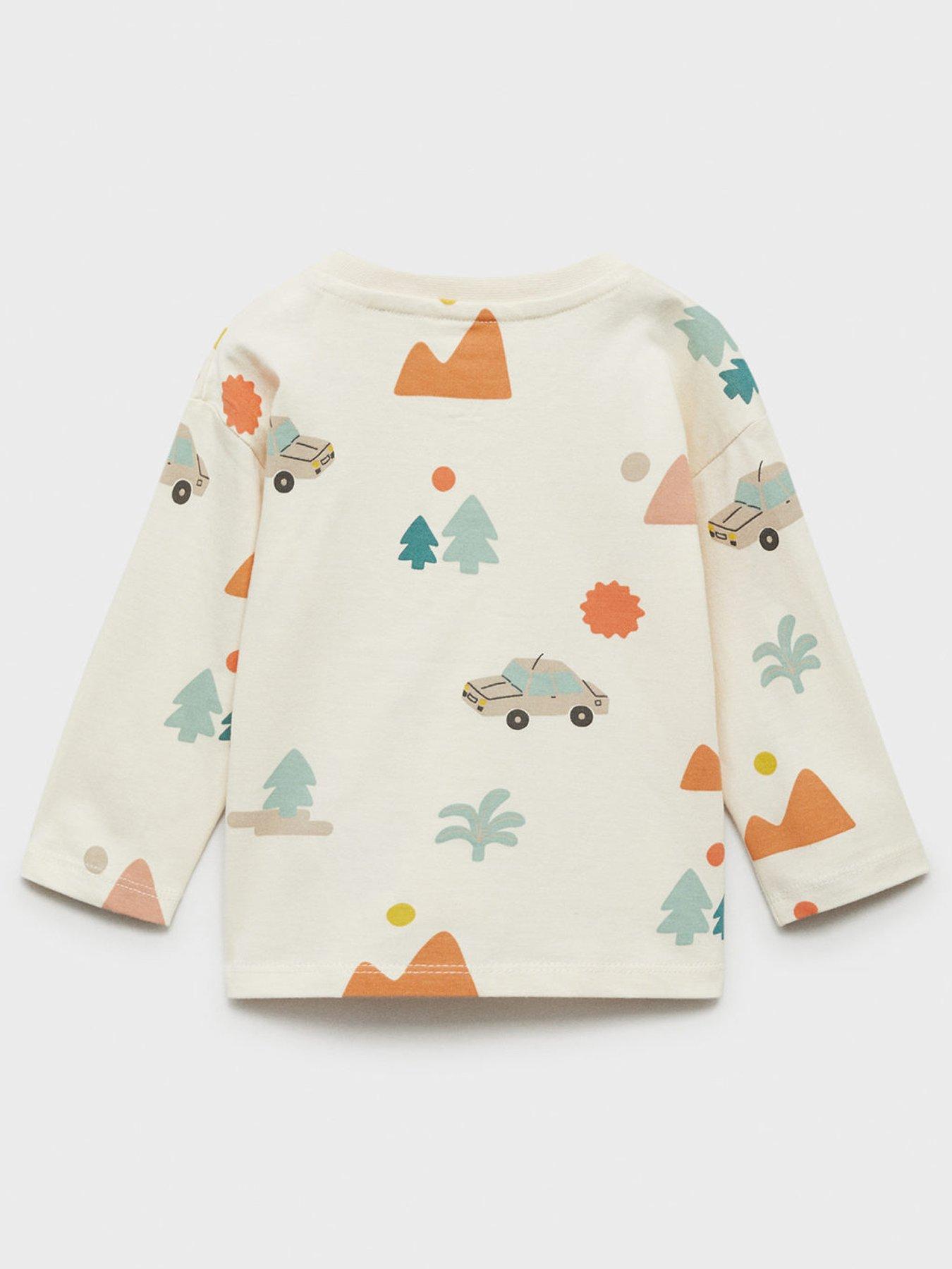  image of mango-younger-boys-car-long-sleeve-tshirt-cream