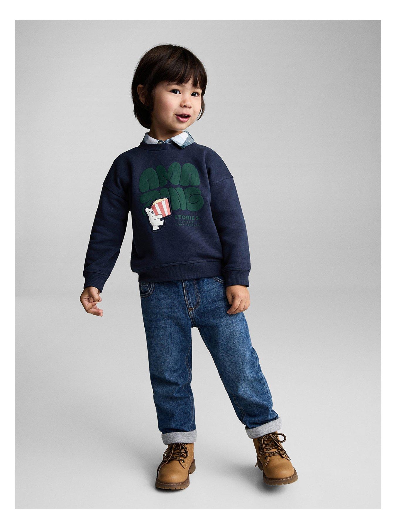  image of mango-younger-boys-amazing-stories-sweat-top-navy