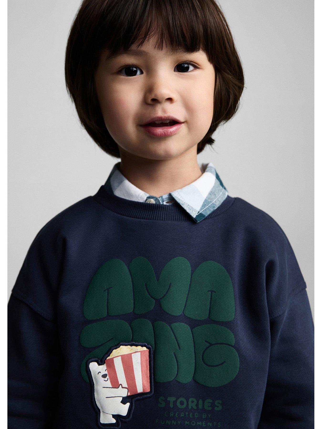  image of mango-younger-boys-amazing-stories-sweat-top-navy