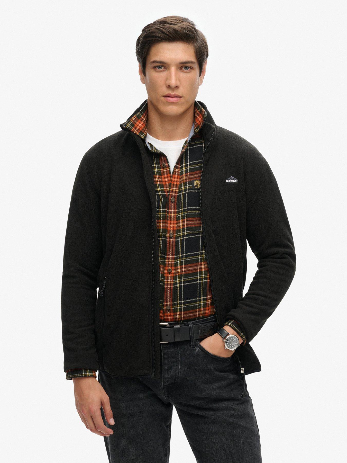  image of superdry-polar-fleece-full-zip-jacket-black