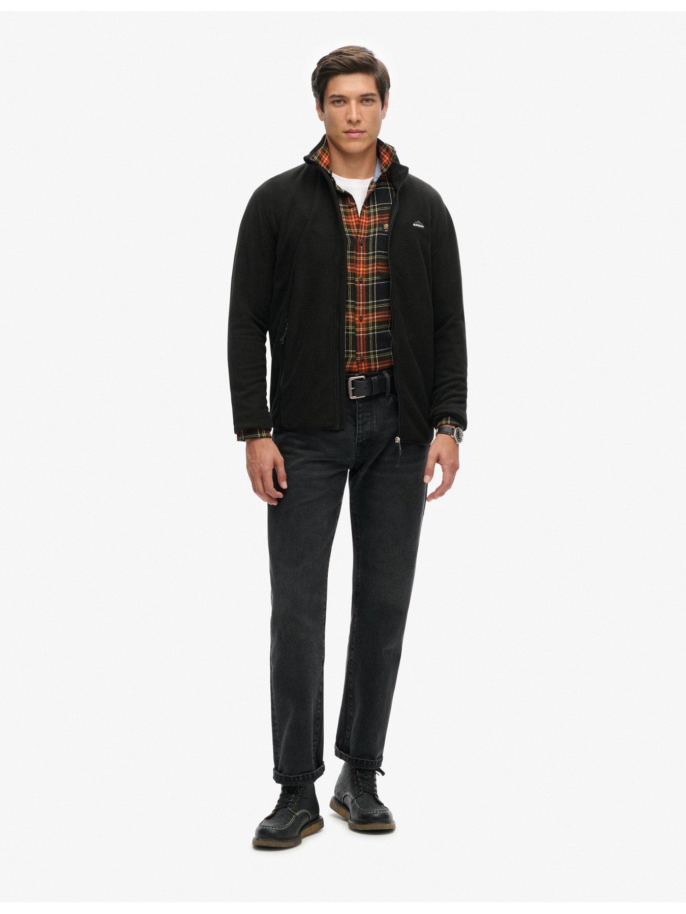  image of superdry-polar-fleece-full-zip-jacket-black