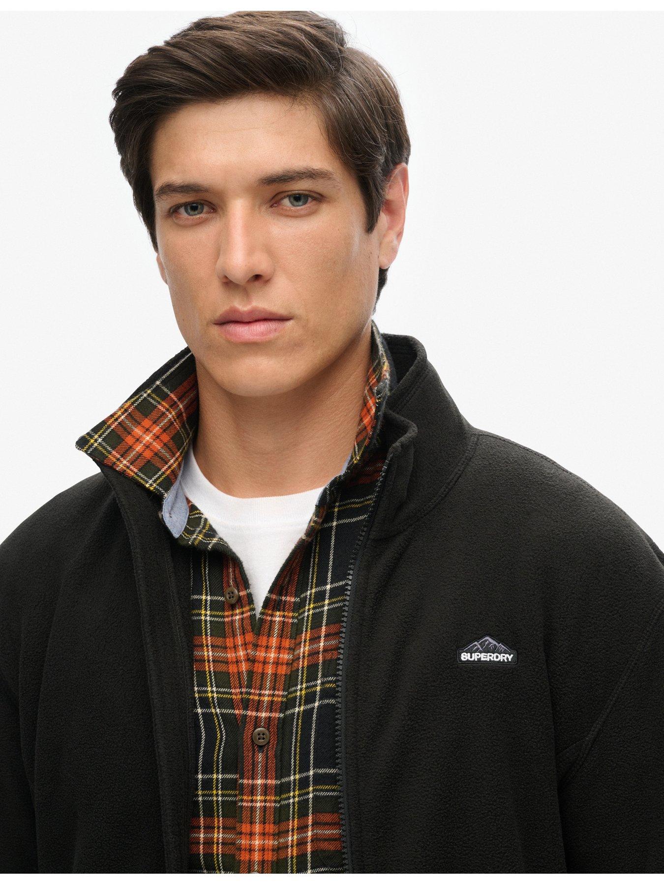  image of superdry-polar-fleece-full-zip-jacket-black
