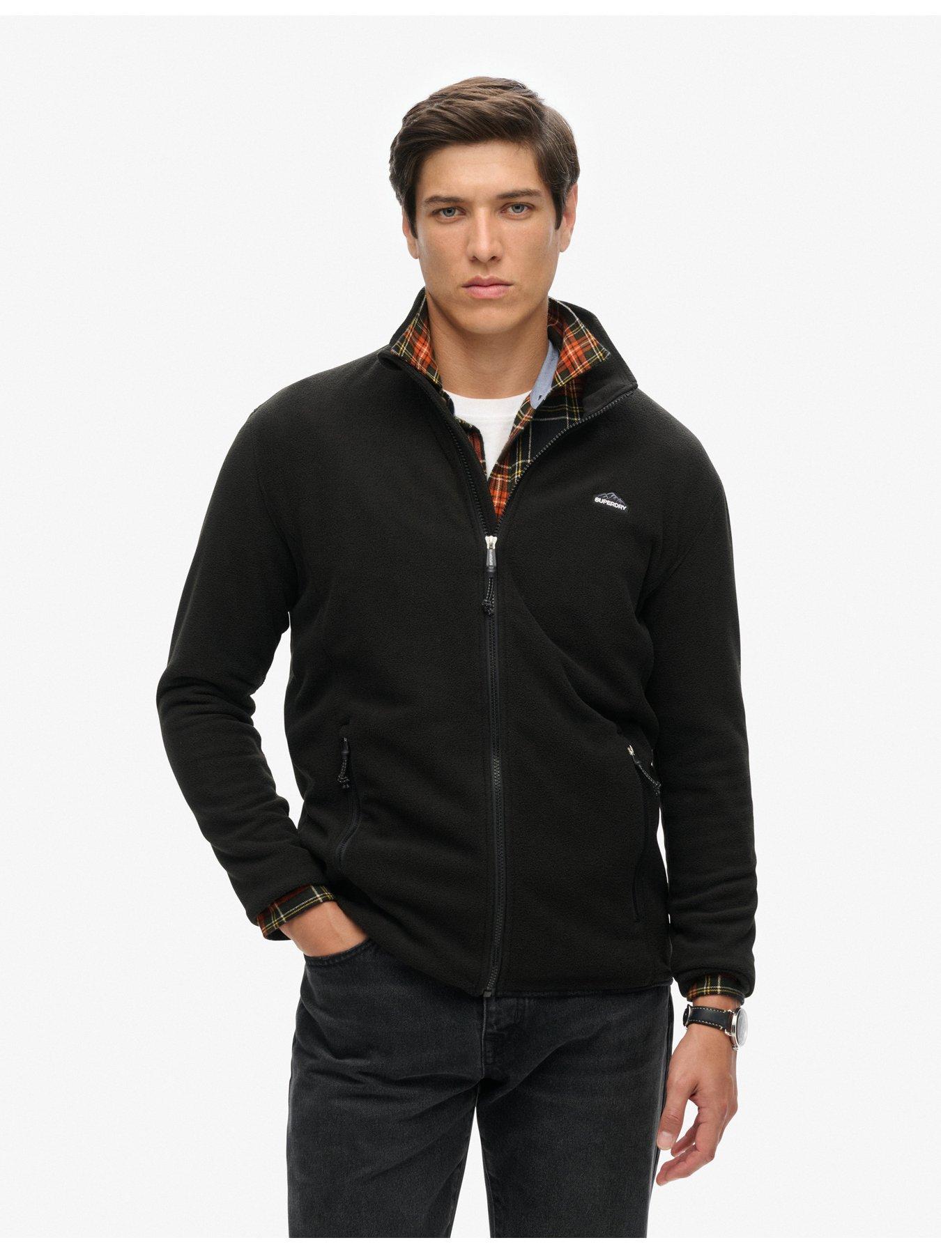  image of superdry-polar-fleece-full-zip-jacket-black