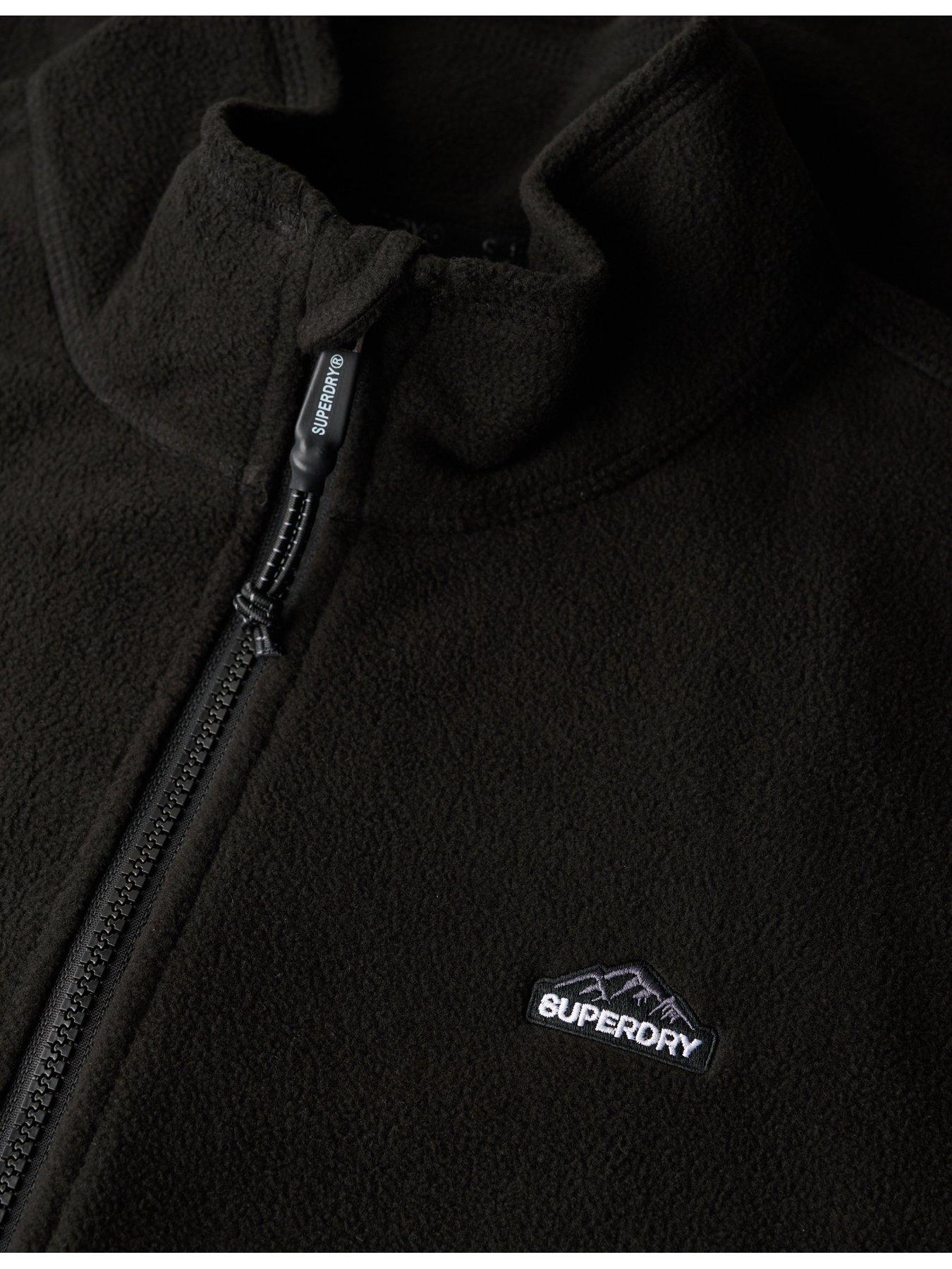  image of superdry-polar-fleece-full-zip-jacket-black