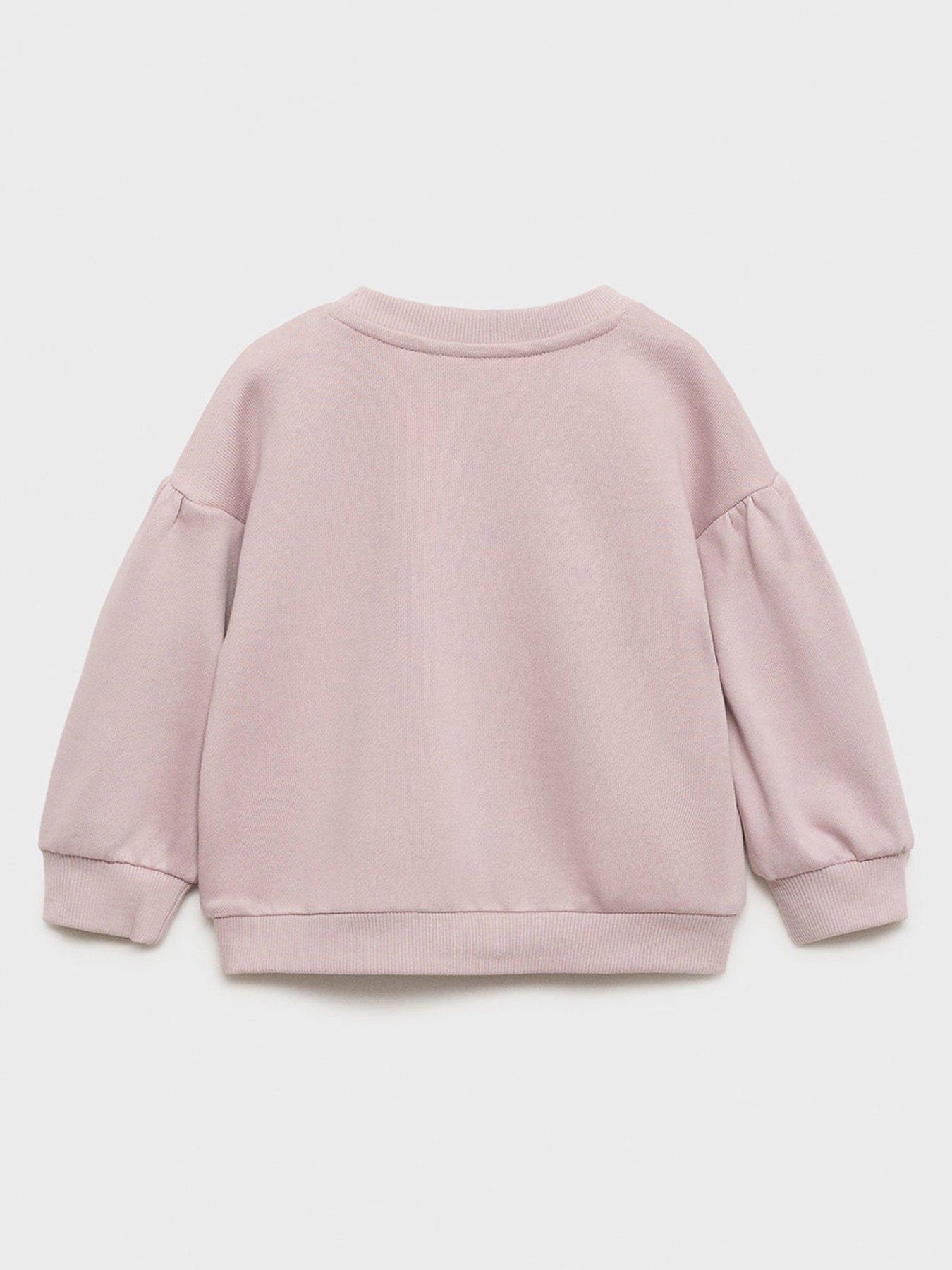  image of mango-younger-girls-armour-sweat-top-light-pink