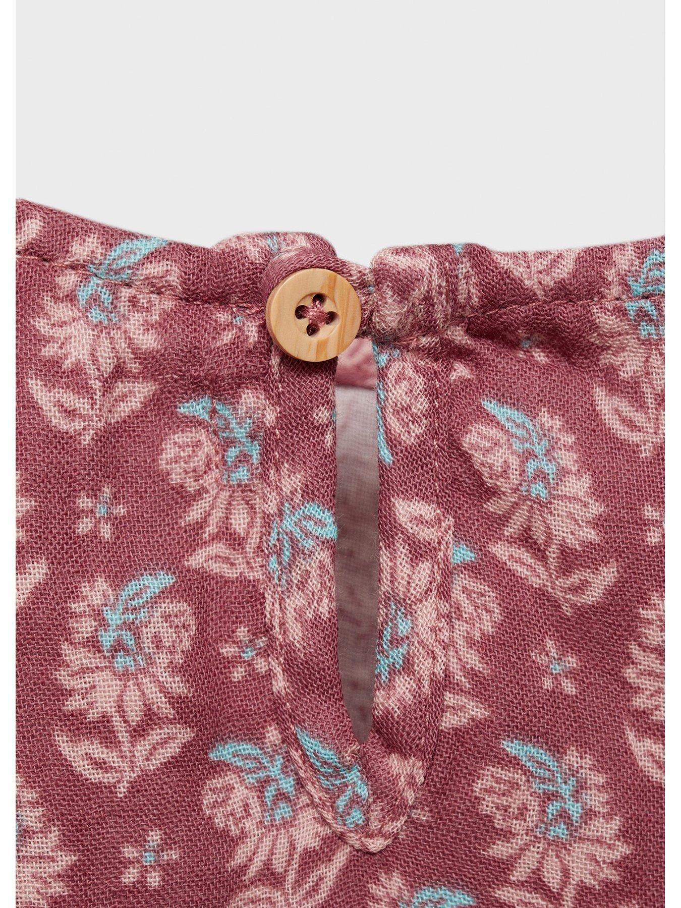  image of mango-younger-girls-long-sleeve-dress-dark-pink