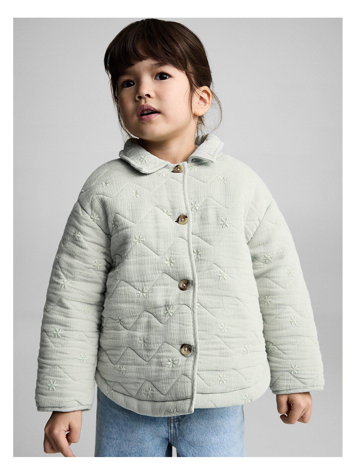 undefined Younger Girls Embroidered Jacket - Light Green