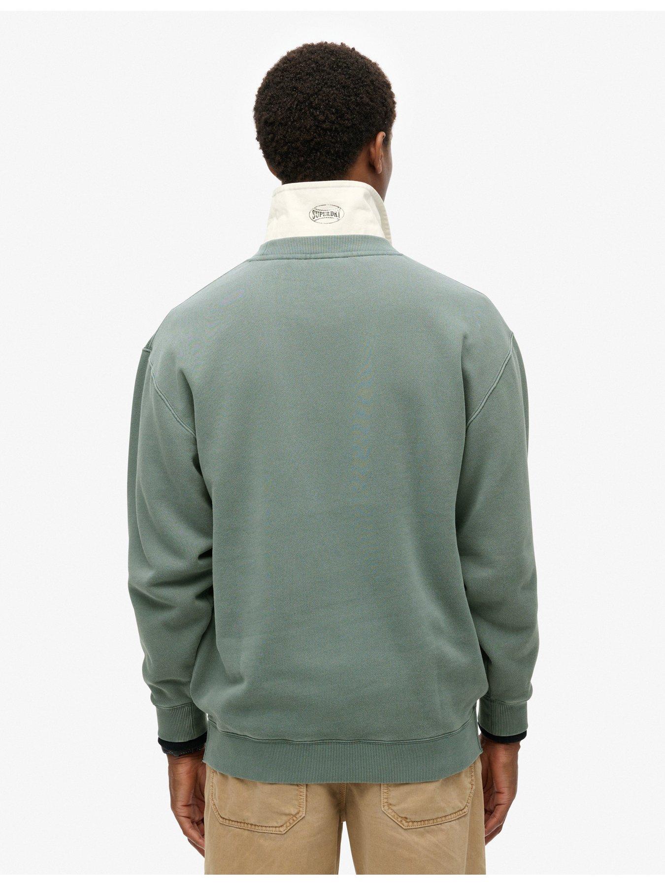 Image 2 of 5 of Superdry Micro Logo Graphic Crew Sweat Top - Green