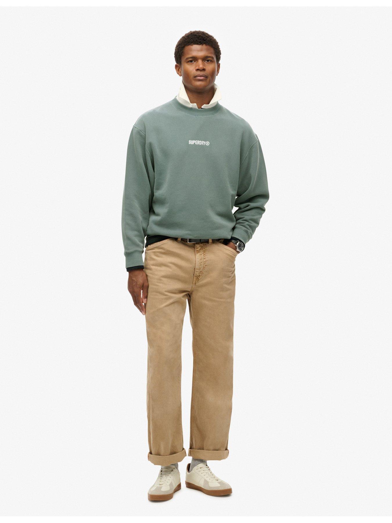 Image 3 of 5 of Superdry Micro Logo Graphic Crew Sweat Top - Green
