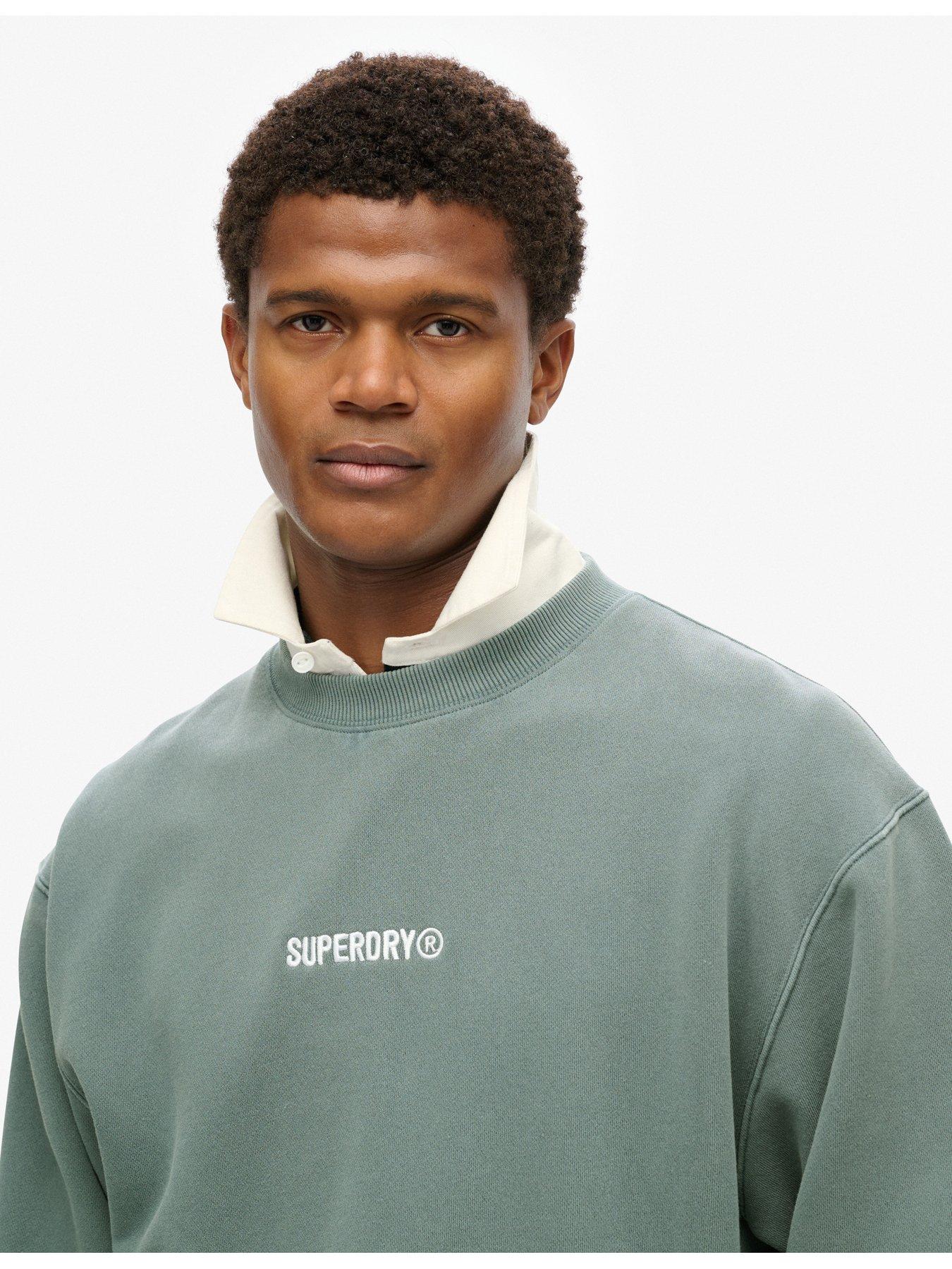 Image 4 of 5 of Superdry Micro Logo Graphic Crew Sweat Top - Green