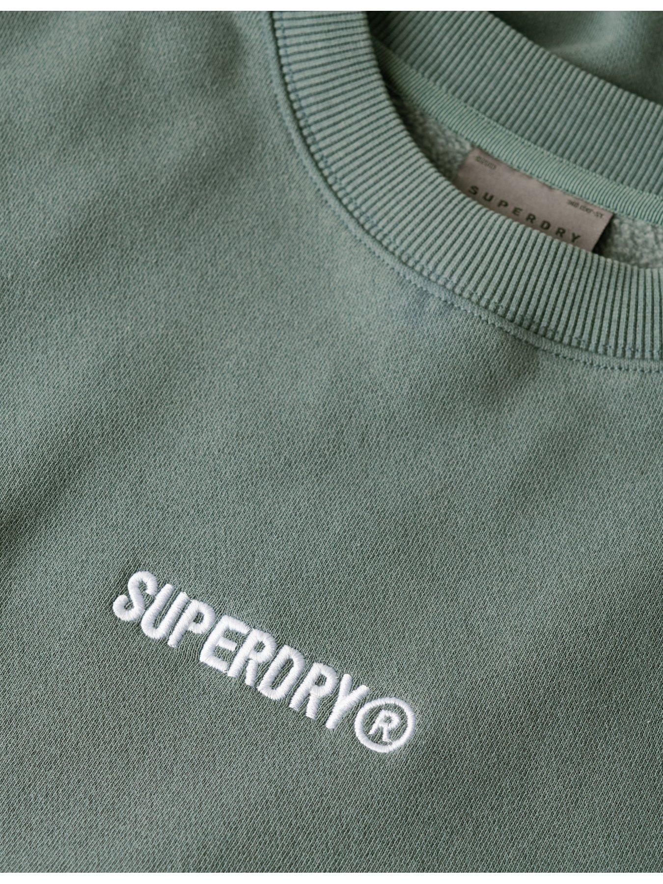 Image 5 of 5 of Superdry Micro Logo Graphic Crew Sweat Top - Green