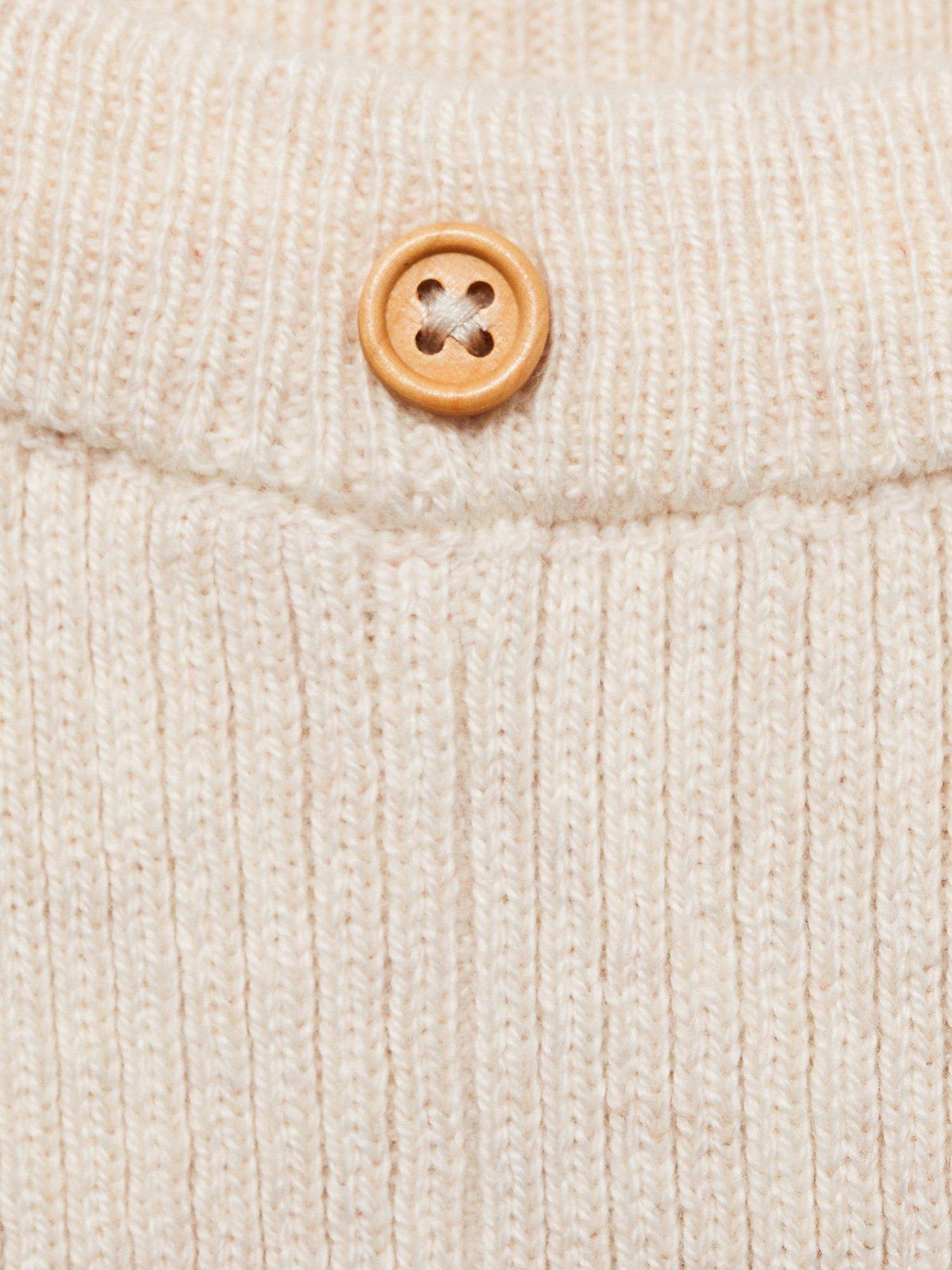 image of mango-baby-unisex-knitted-leggings-beige
