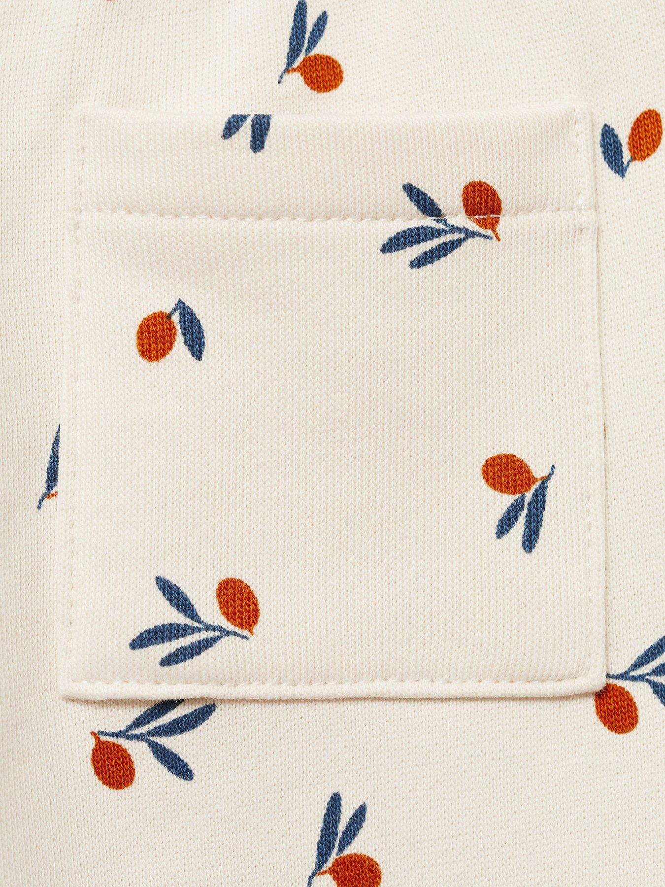  image of mango-baby-girls-printed-joggers-light-cream