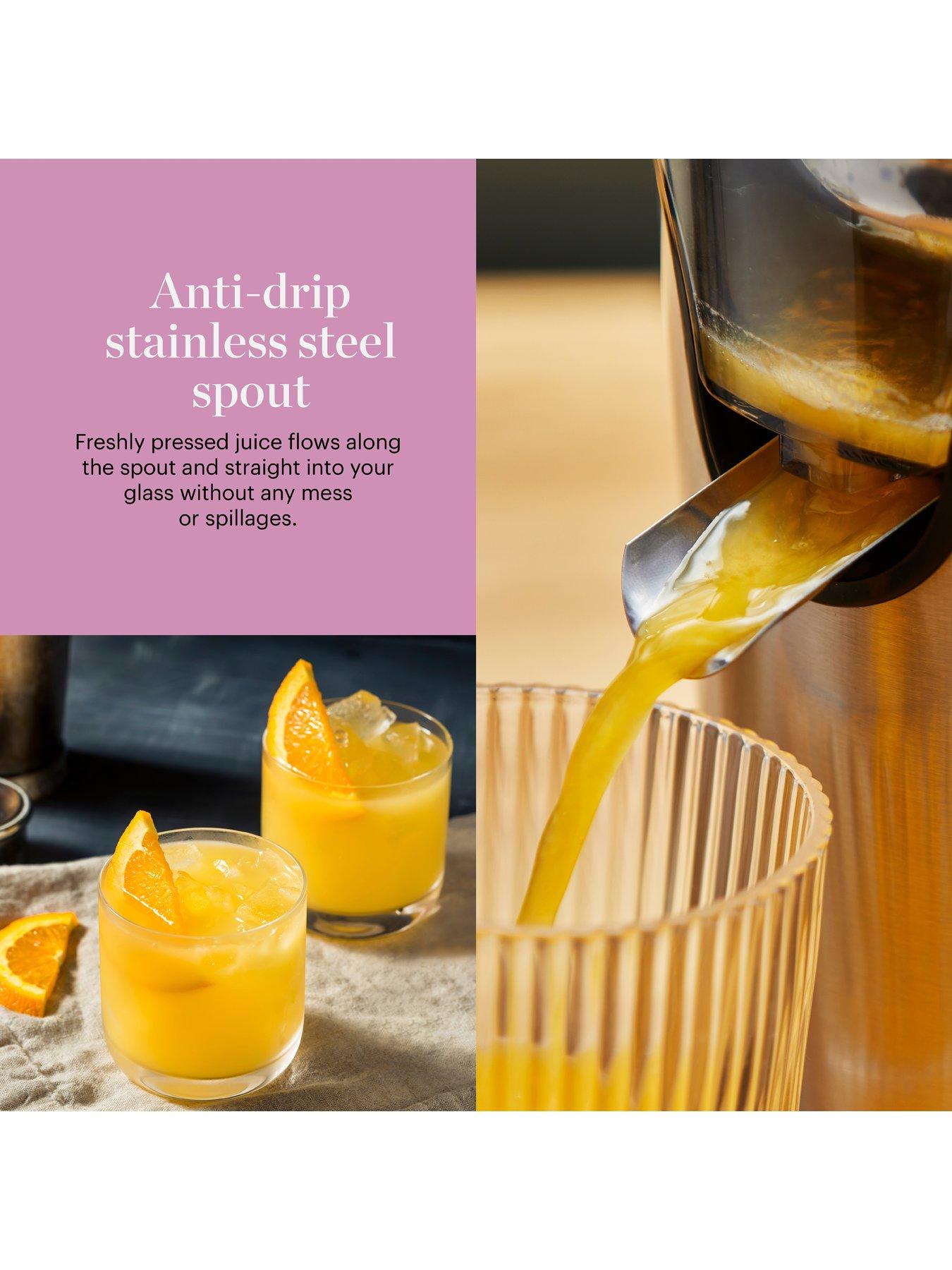  image of good-food-by-tower-gf12016-citrus-juicer-with-dual-cones-100w-stainless-steel