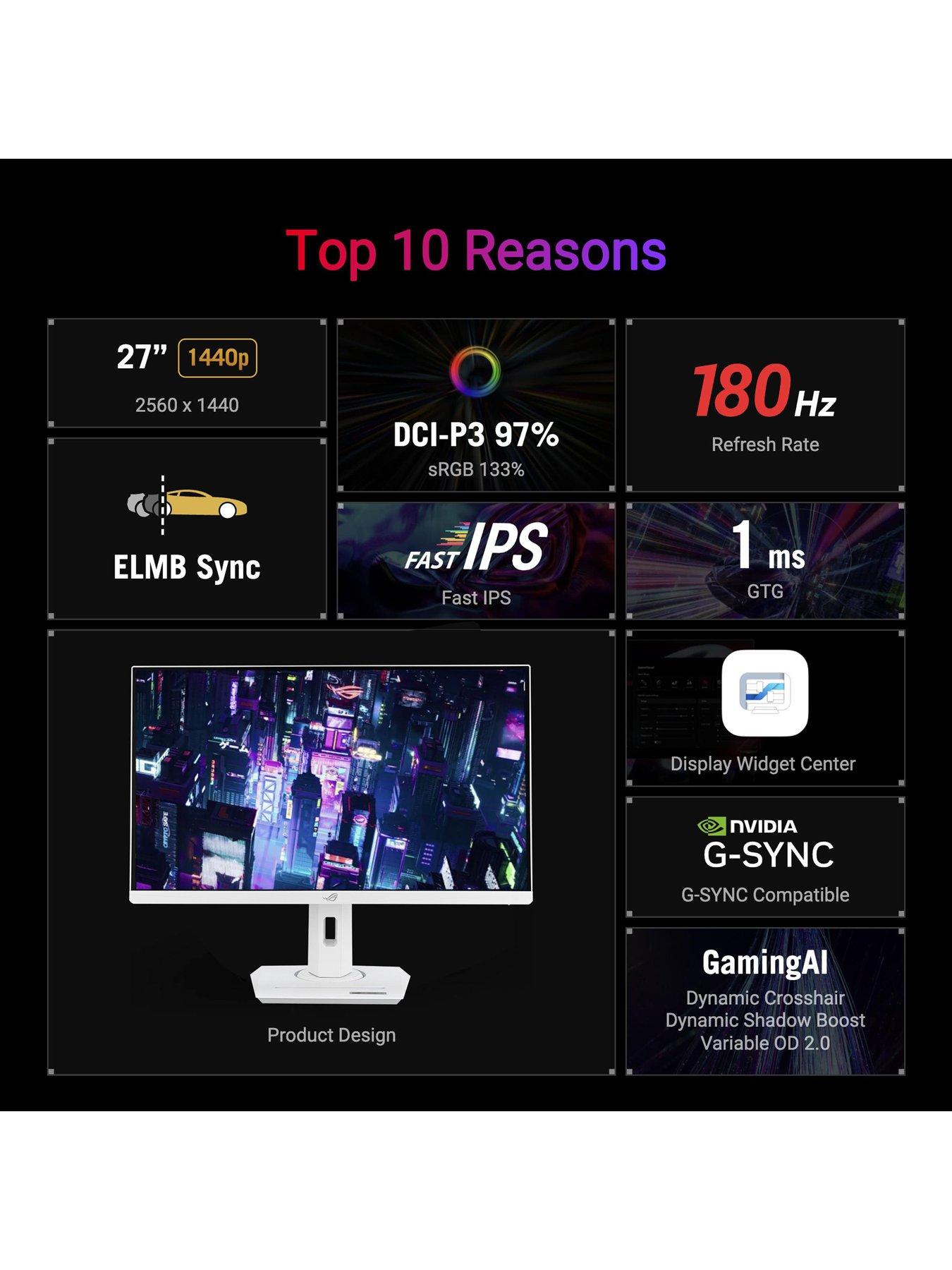 Image 7 of 7 of Asus ROG Strix XG27ACS - 27in QHD, 180Hz, 1ms, Fast IPS, G-Sync compatible, USB Type-C Gaming Monitor