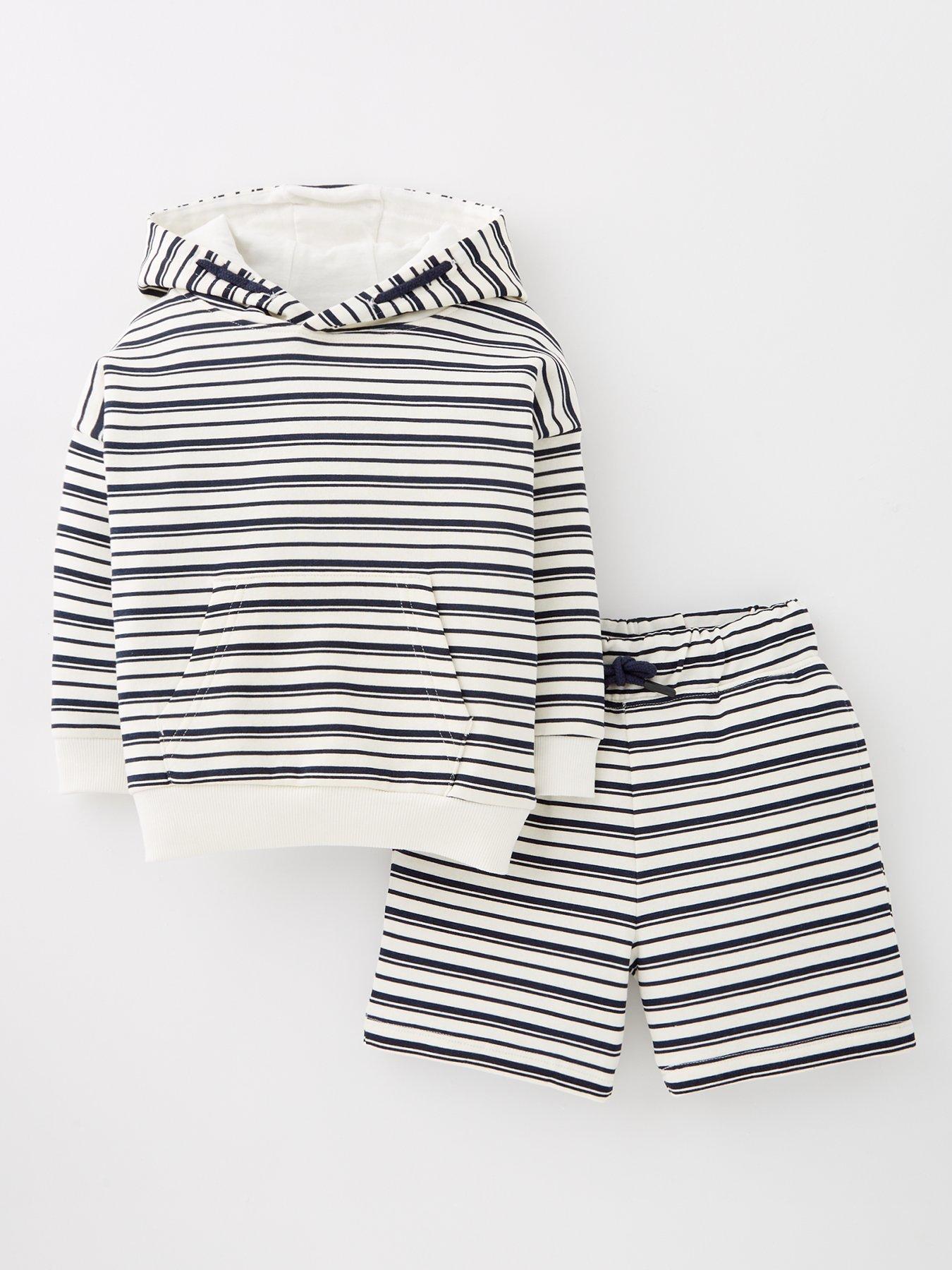Mini V by Very Boys Stripe Hoody and Short Set - Multi
