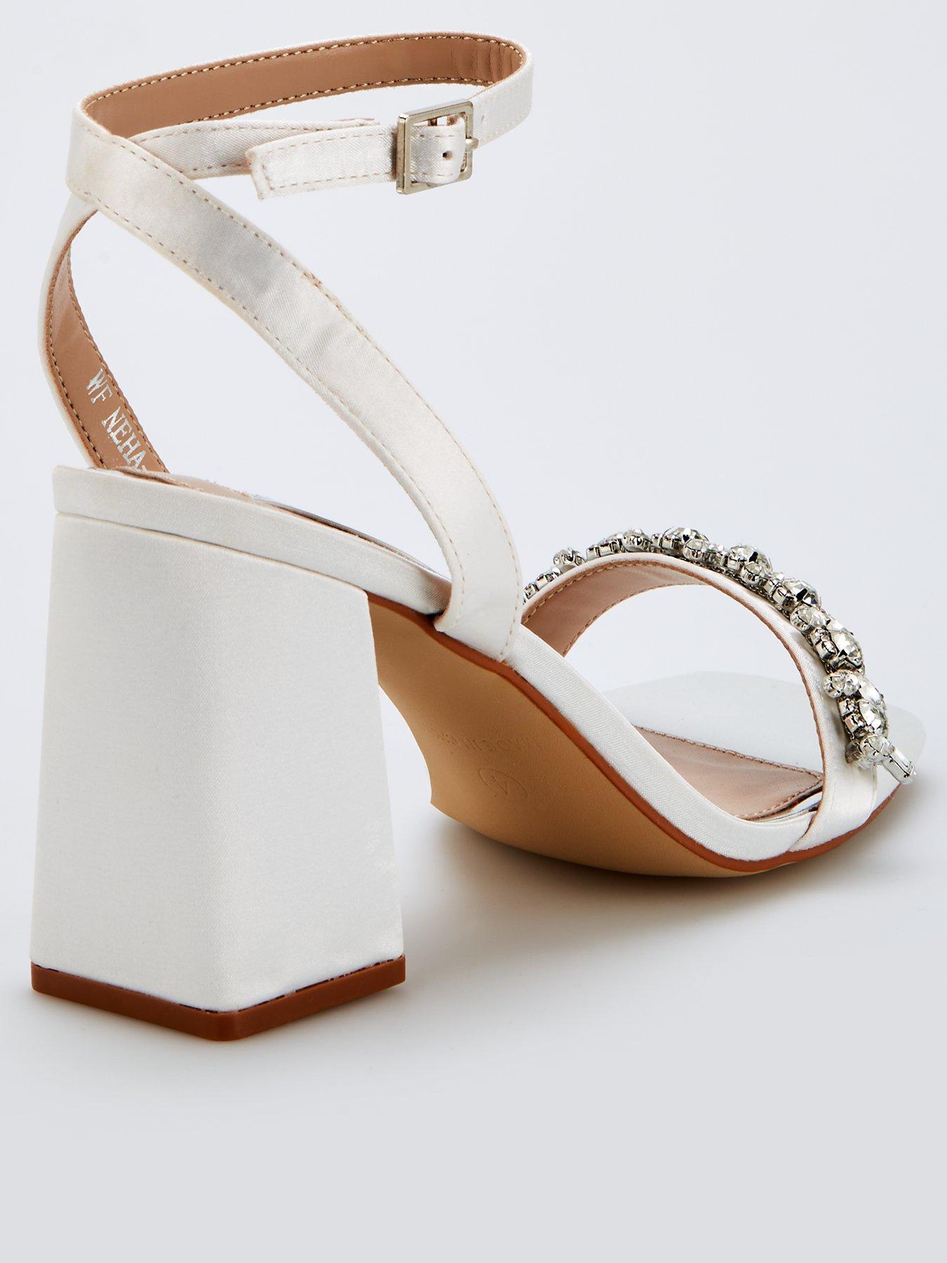  image of raid-be-mine-wide-fit-neha-heeled-sandals-ivory-satin