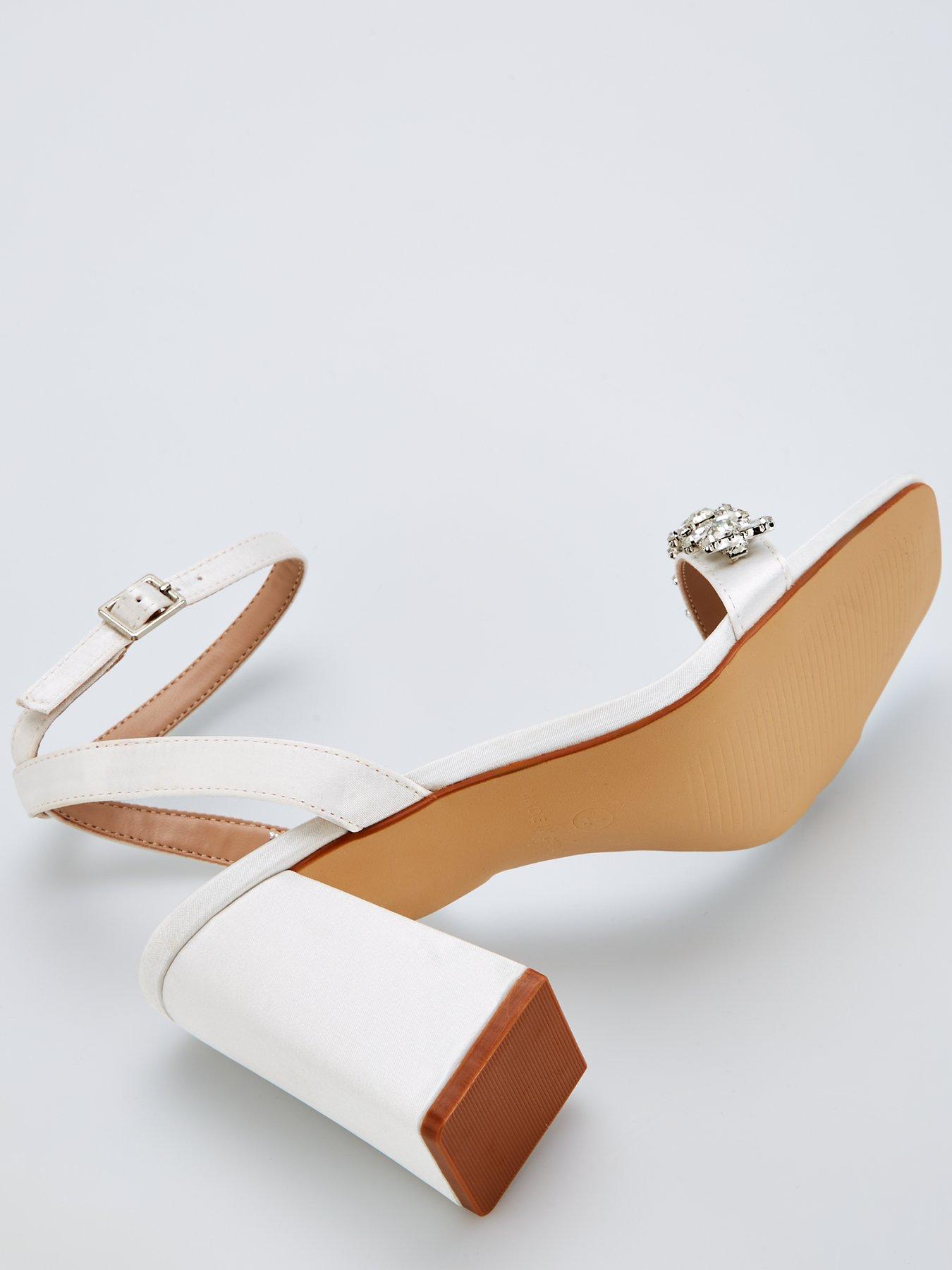 image of raid-be-mine-wide-fit-neha-heeled-sandals-ivory-satin