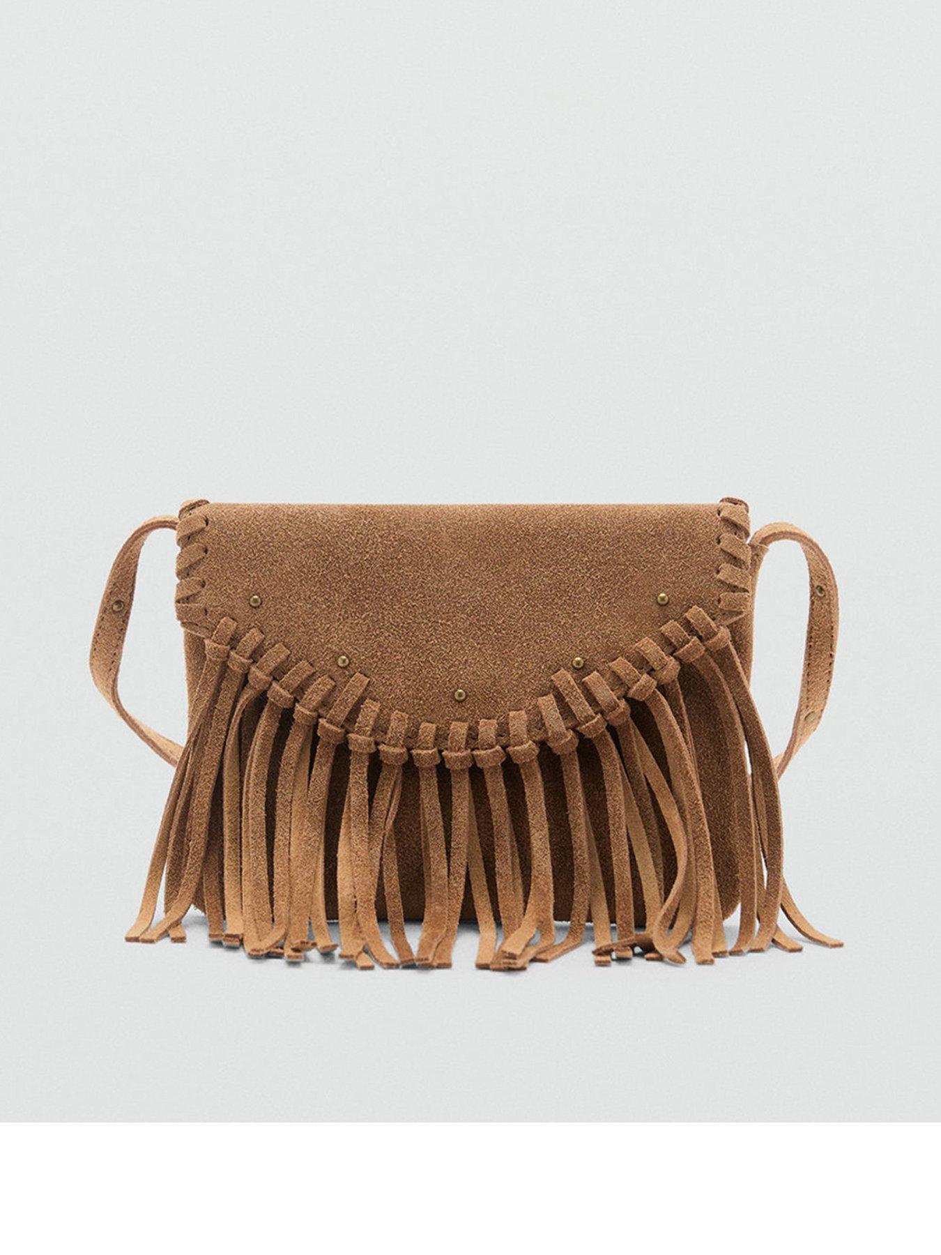 mango-girls-fringed-bag-brown