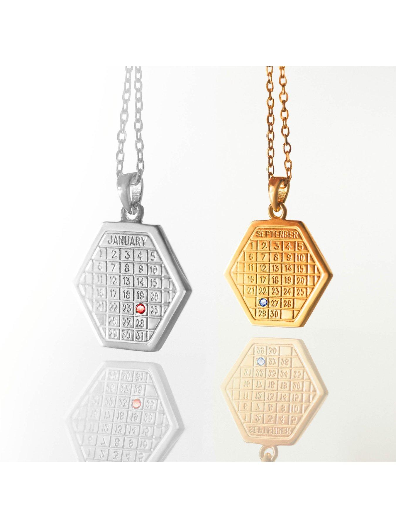 Image 3 of 5 of The Love Collection Birthstone Calendar Pendant Necklace - Gold