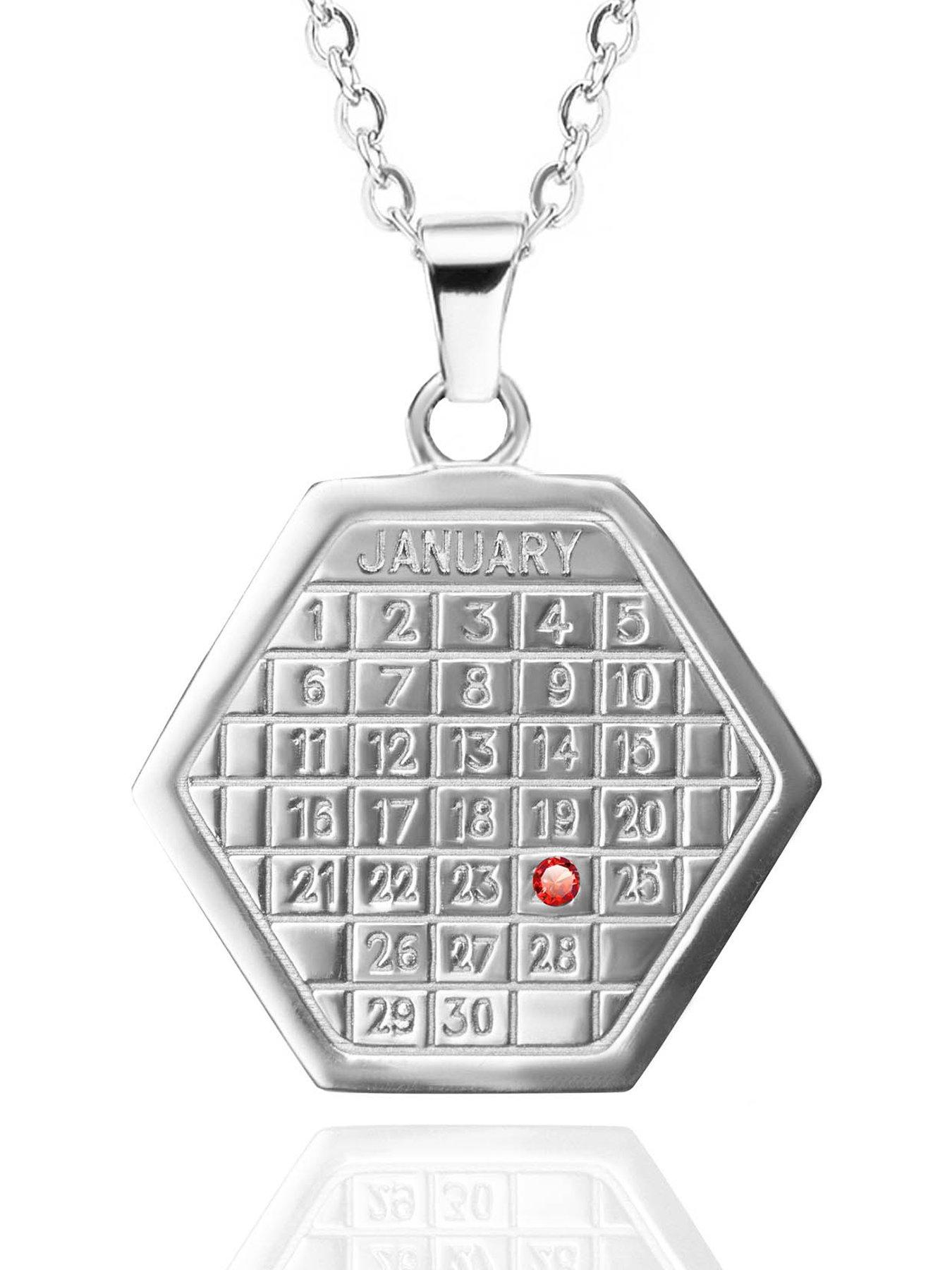 the-love-collection-birthstone-calendar-pendant-necklace-silver