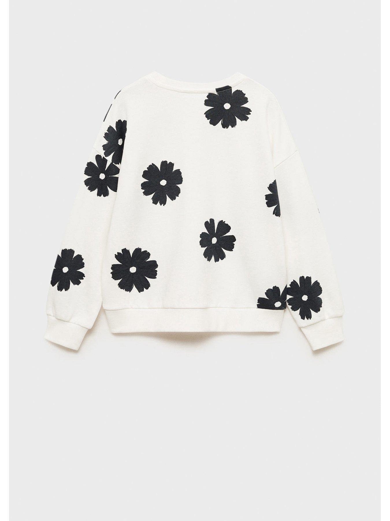  image of mango-girls-flower-printed-sweatshirt--light-cream