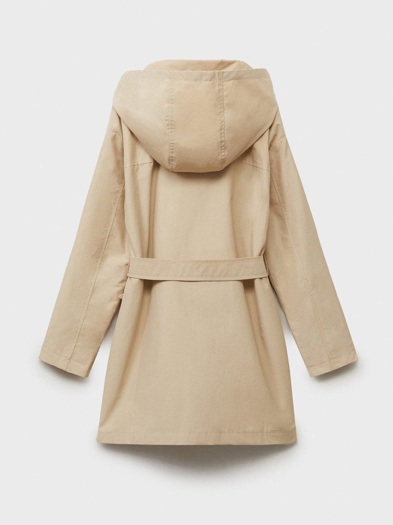  image of mango-girls-hooded-trench-coat-brown