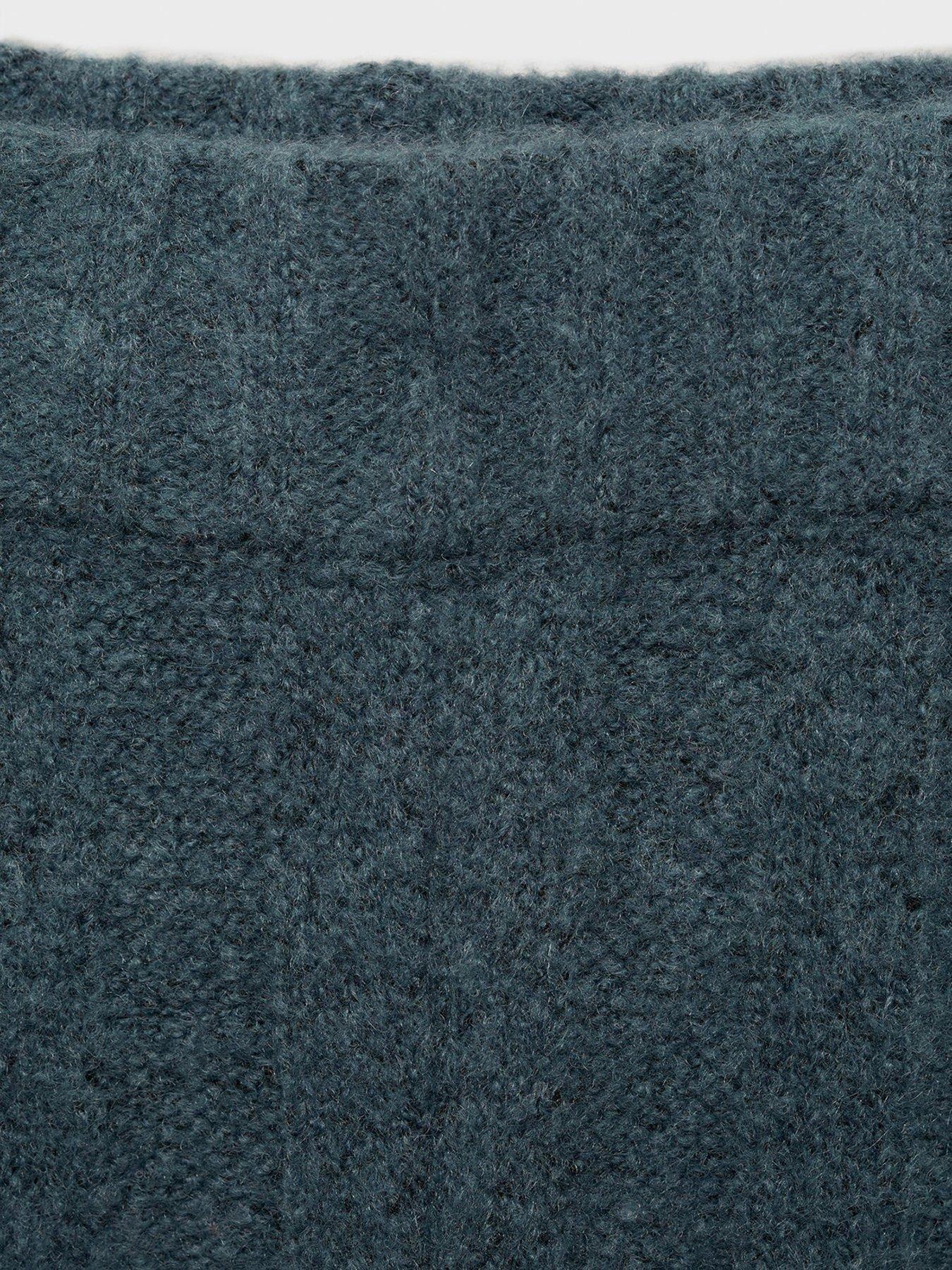  image of mango-girls-co-ord-knitted-stripe-trousers-dark-blue