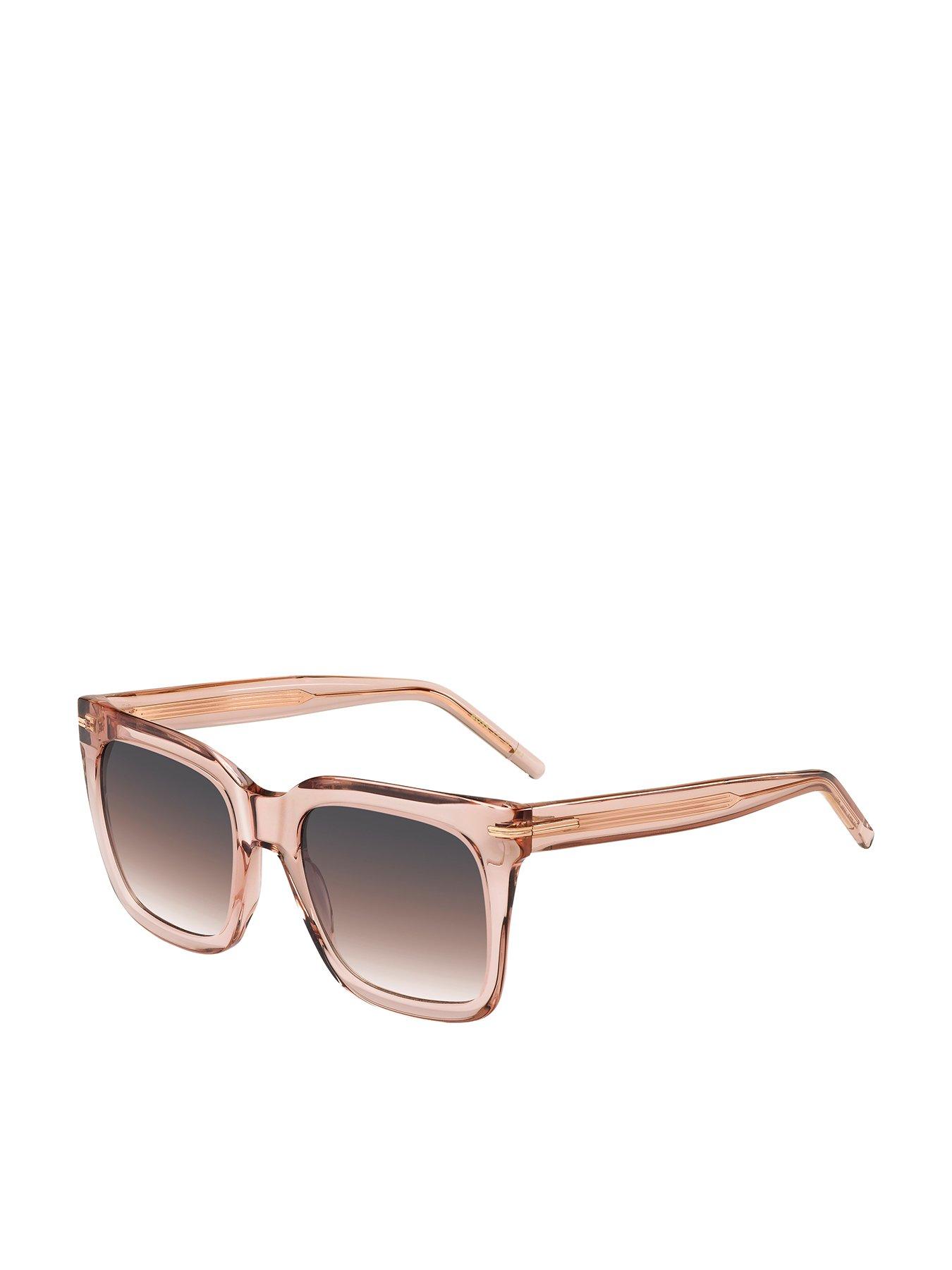  image of boss-clear-acetate-frame-sunglasses-pink