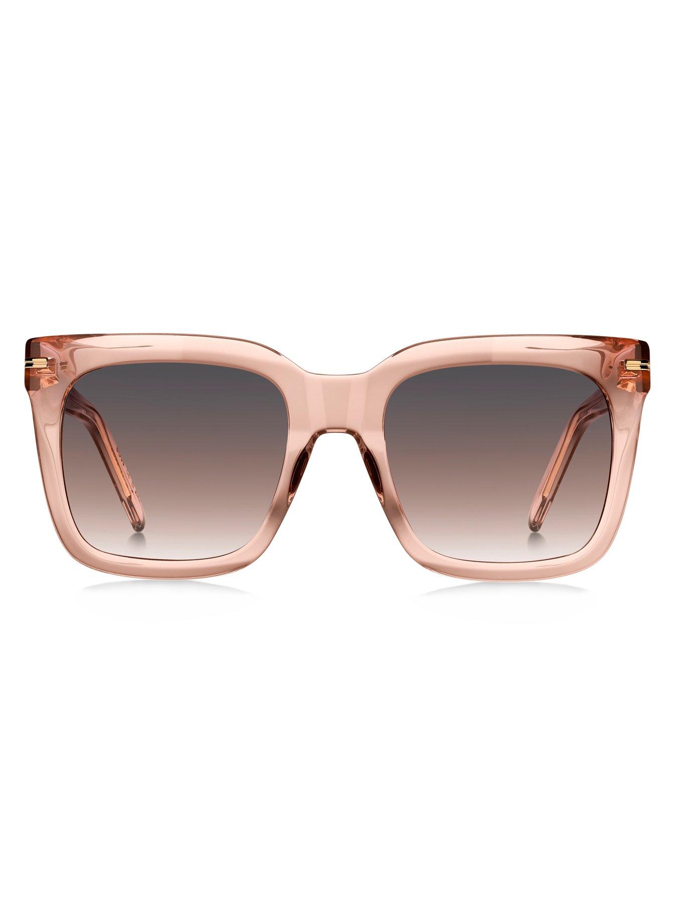  image of boss-clear-acetate-frame-sunglasses-pink