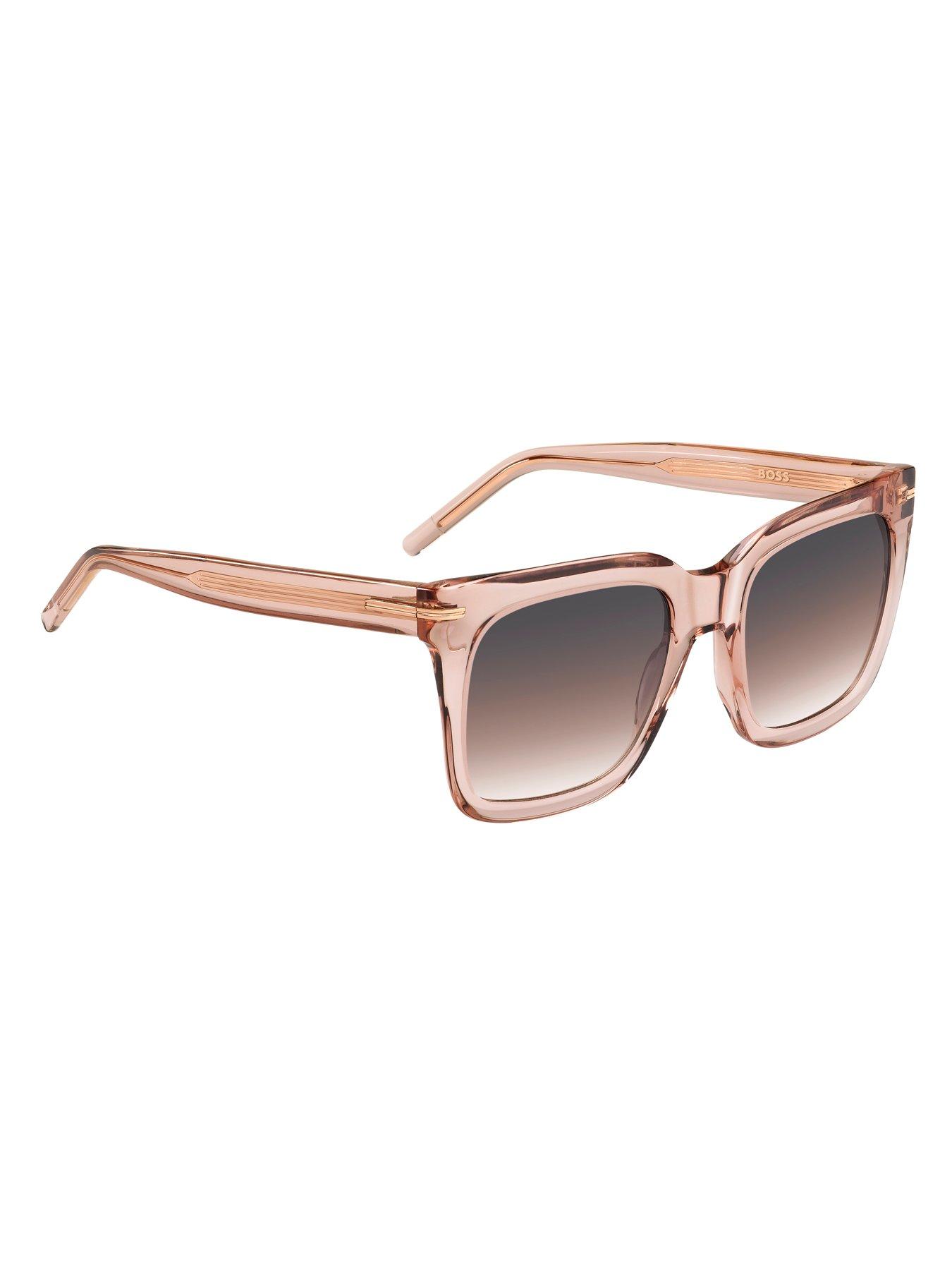  image of boss-clear-acetate-frame-sunglasses-pink