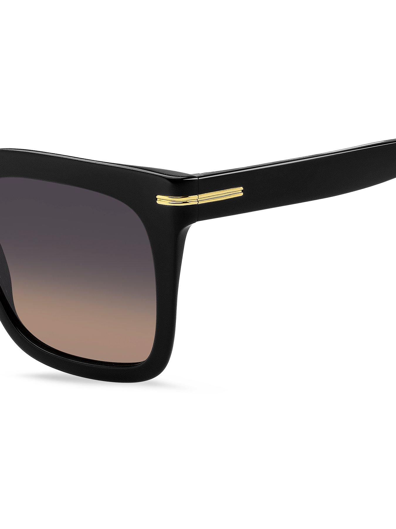  image of boss-clear-acetate-frame-sunglasses-black