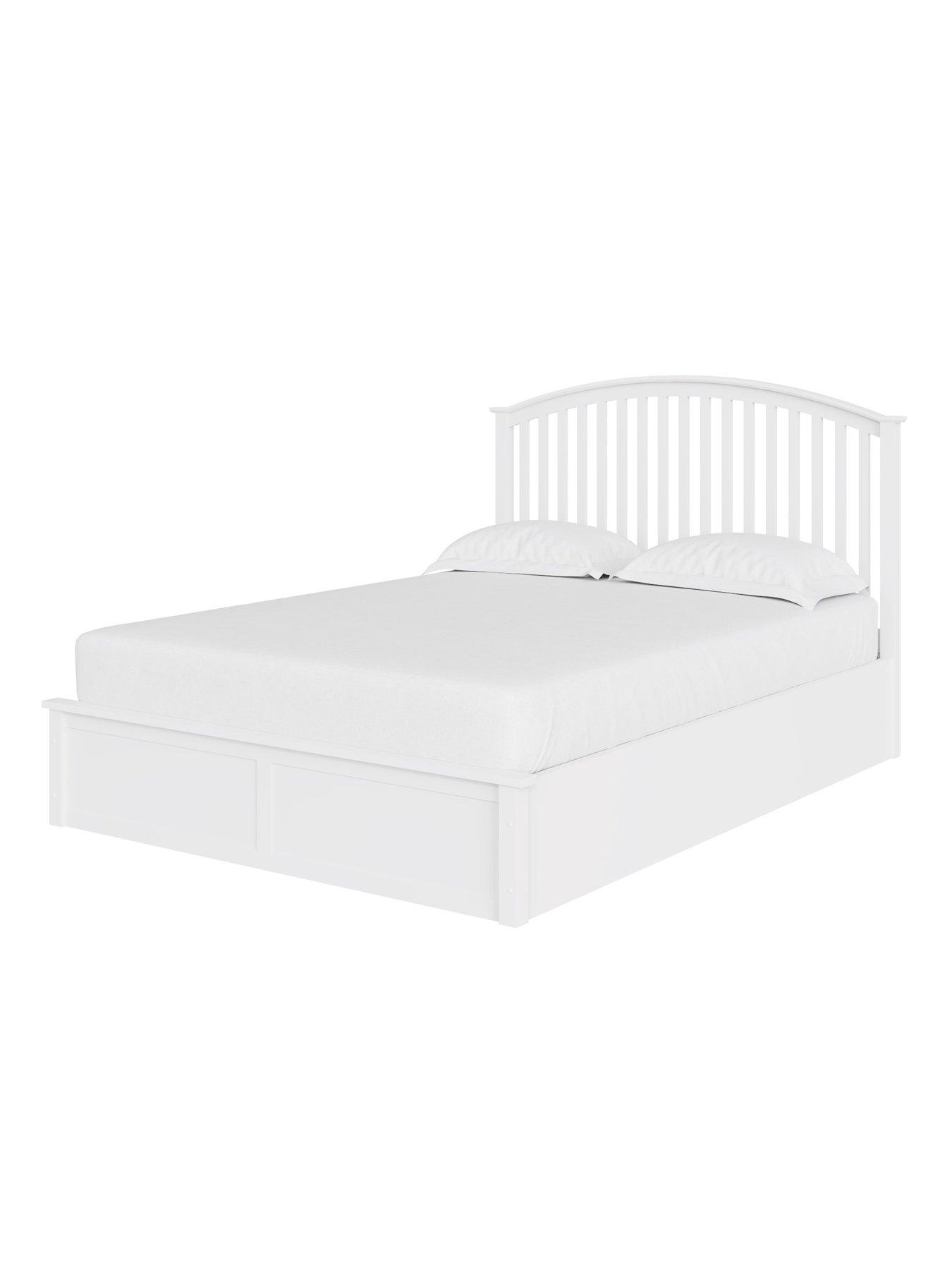Image 3 of 6 of GFW Madrid Wooden End Lift Up Ottoman Storage Bed with Sleepycastle Mattress Options (Buy &amp; SAVE!) - White
