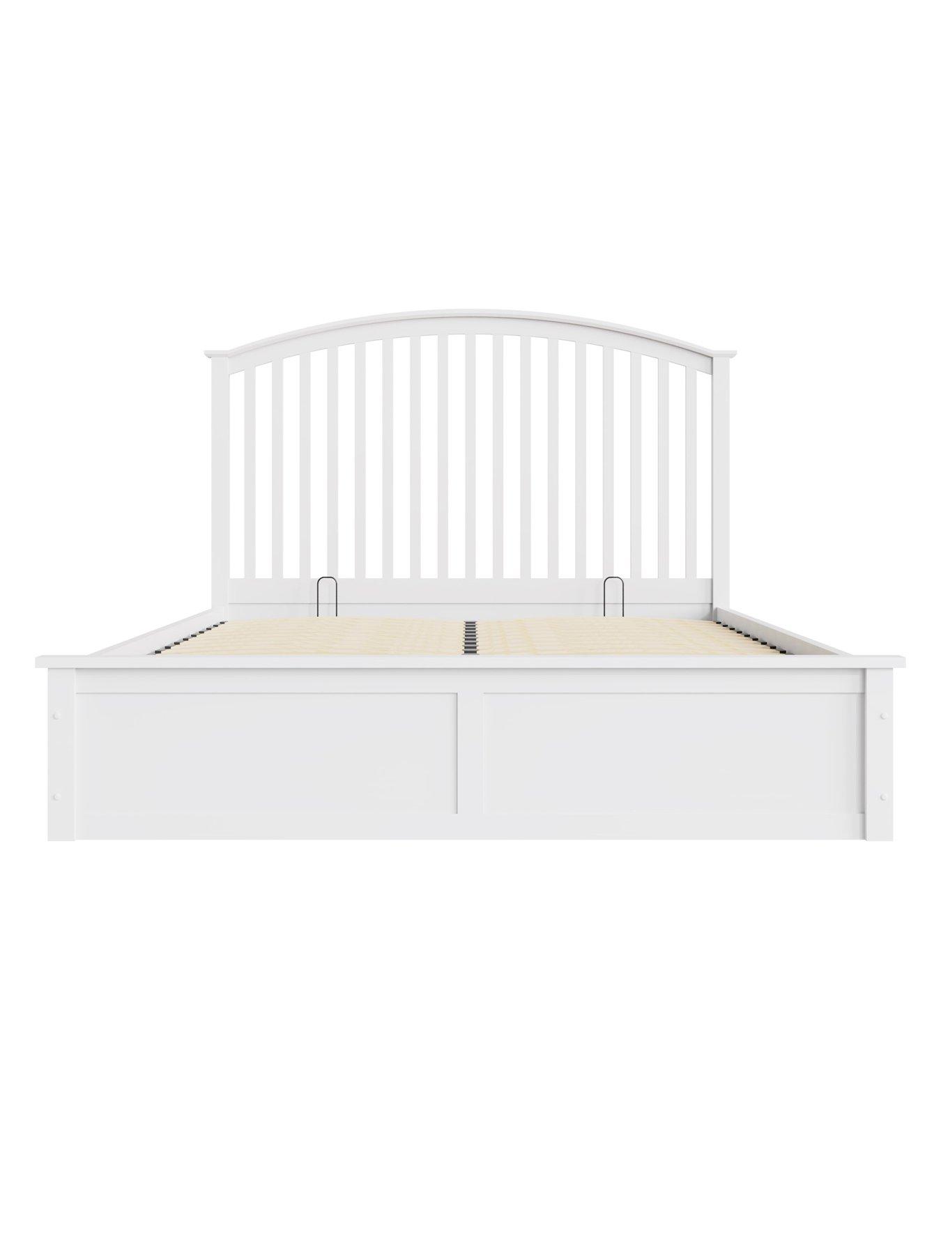 Image 4 of 6 of GFW Madrid Wooden End Lift Up Ottoman Storage Bed with Sleepycastle Mattress Options (Buy &amp; SAVE!) - White