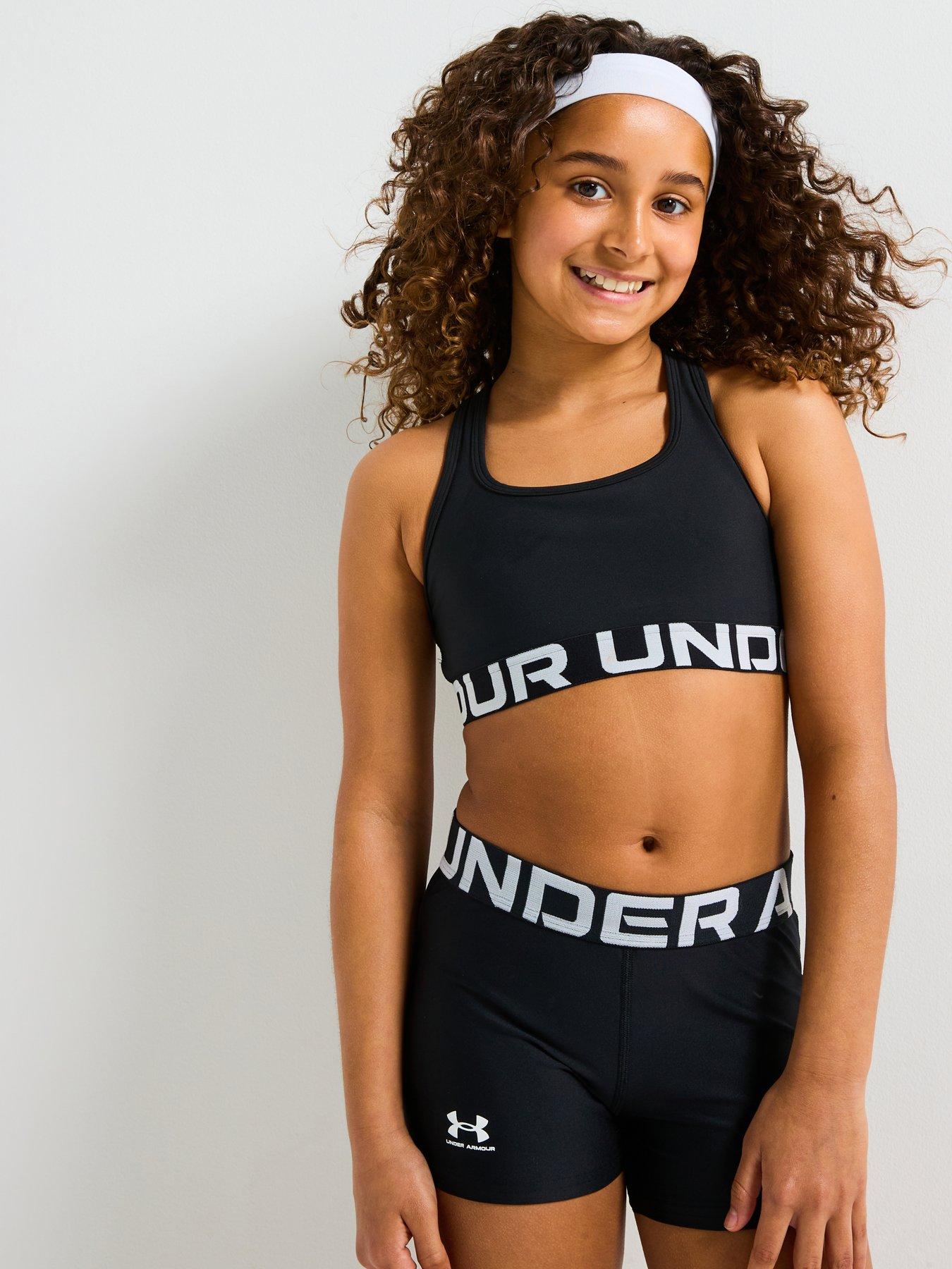 UNDER ARMOUR Junior Girls Training Crossback Sports Bra - Black