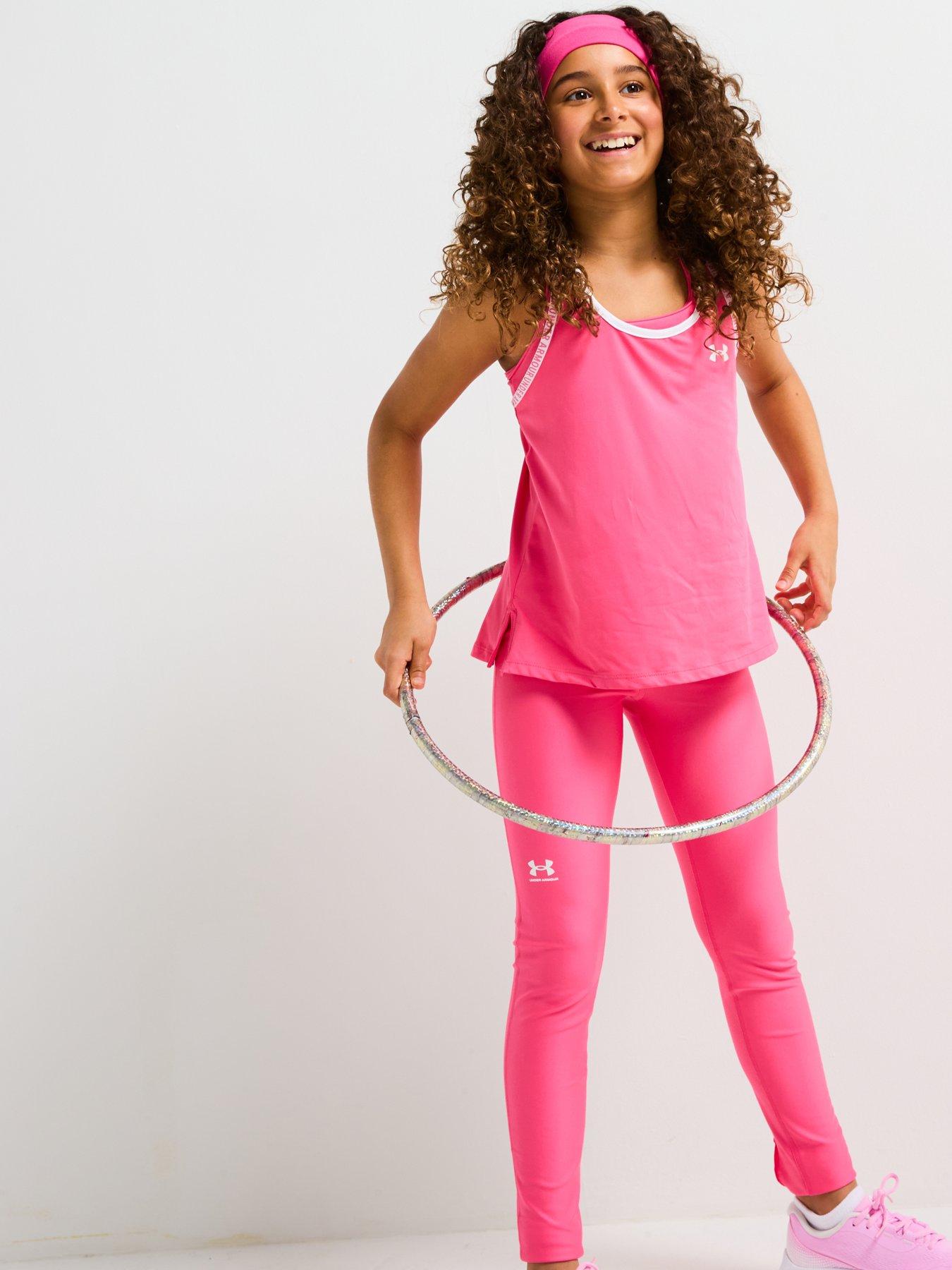  image of under-armour-junior-girls-training-tech-knockout-tank-pink