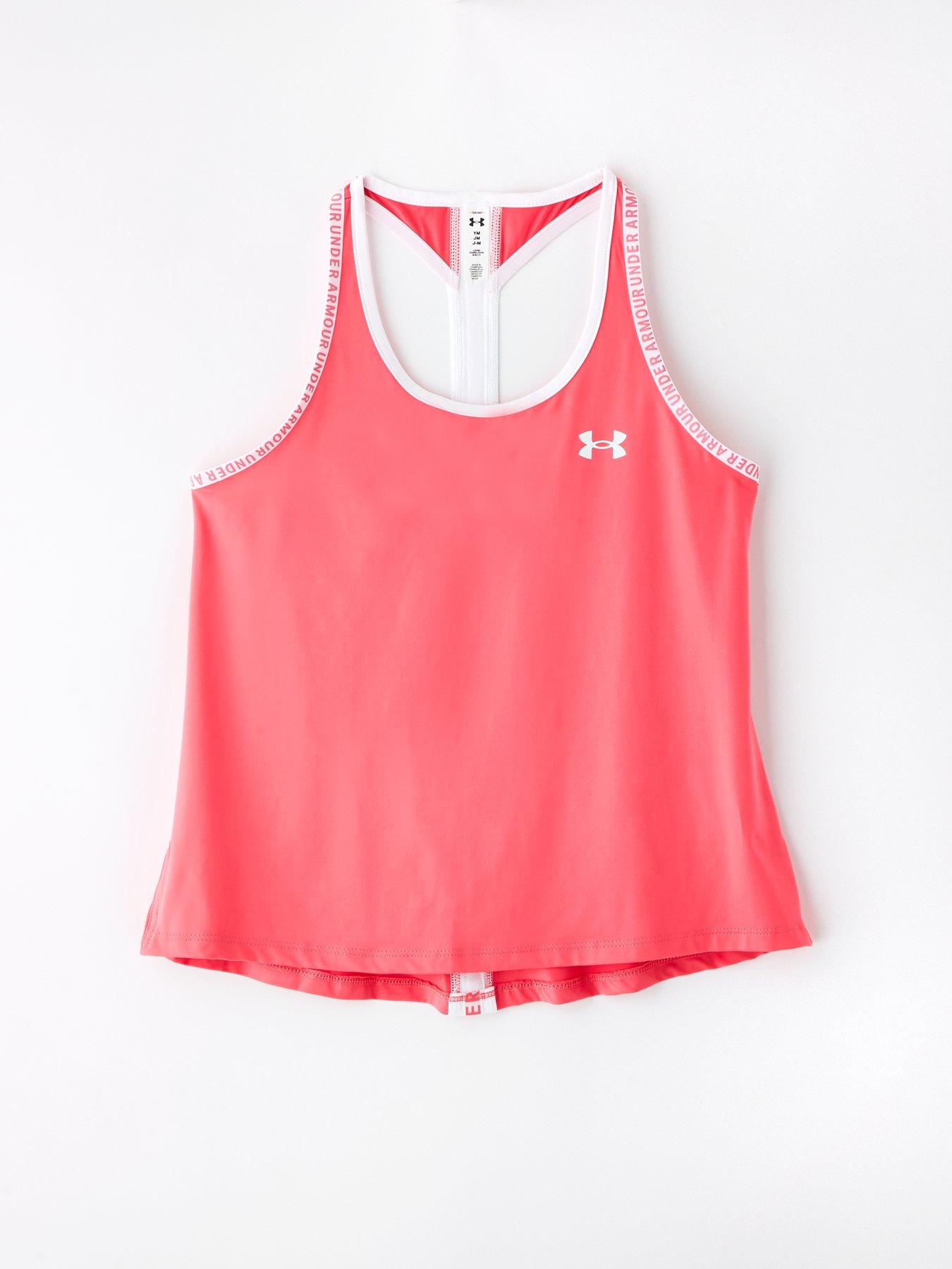 image of under-armour-junior-girls-training-tech-knockout-tank-pink