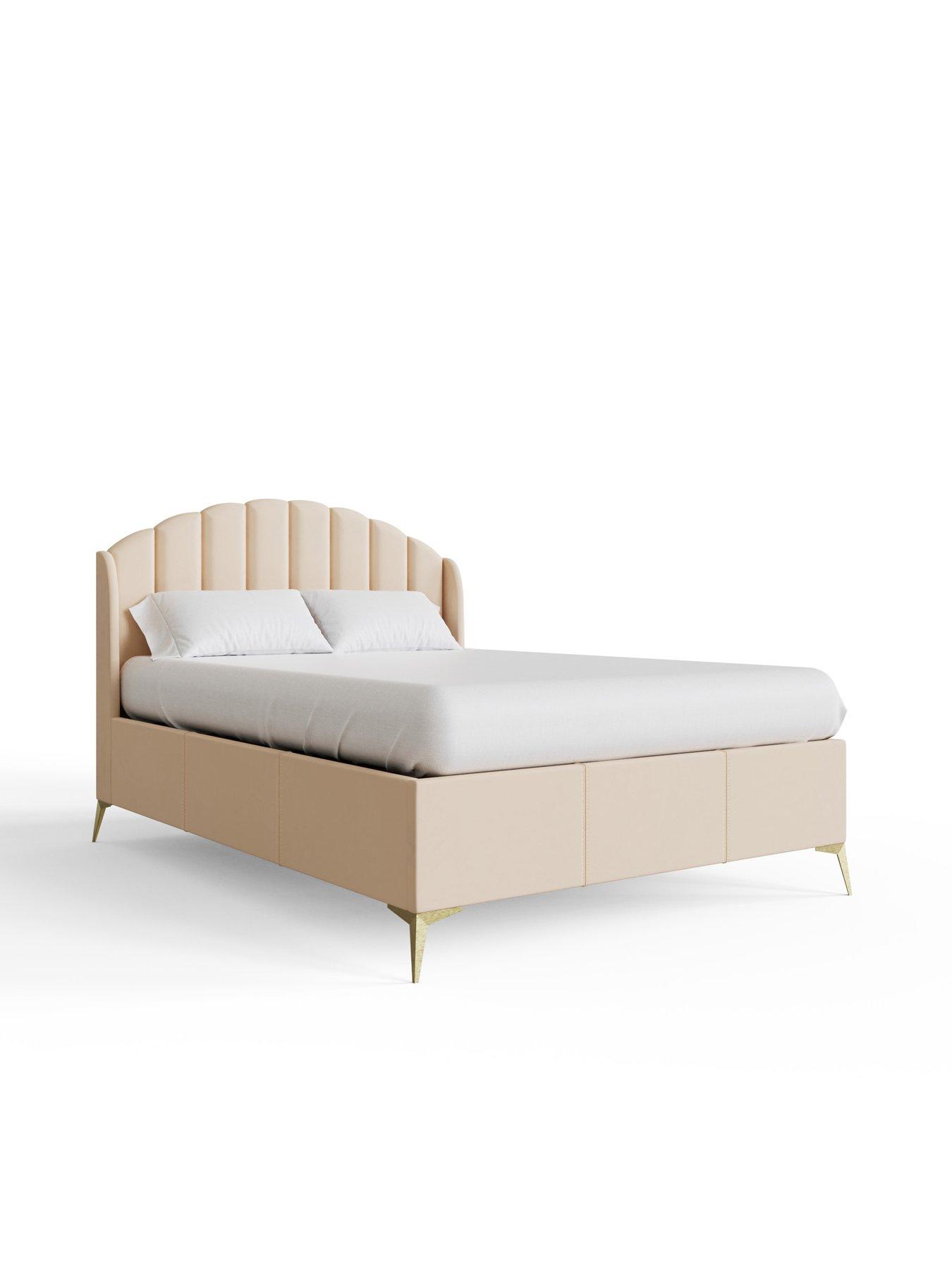 Image 5 of 7 of GFW Pettine End Lift Up Ottoman Storage Bed with Sleepycastle Mattress Options (Buy &amp; SAVE!) - Cream