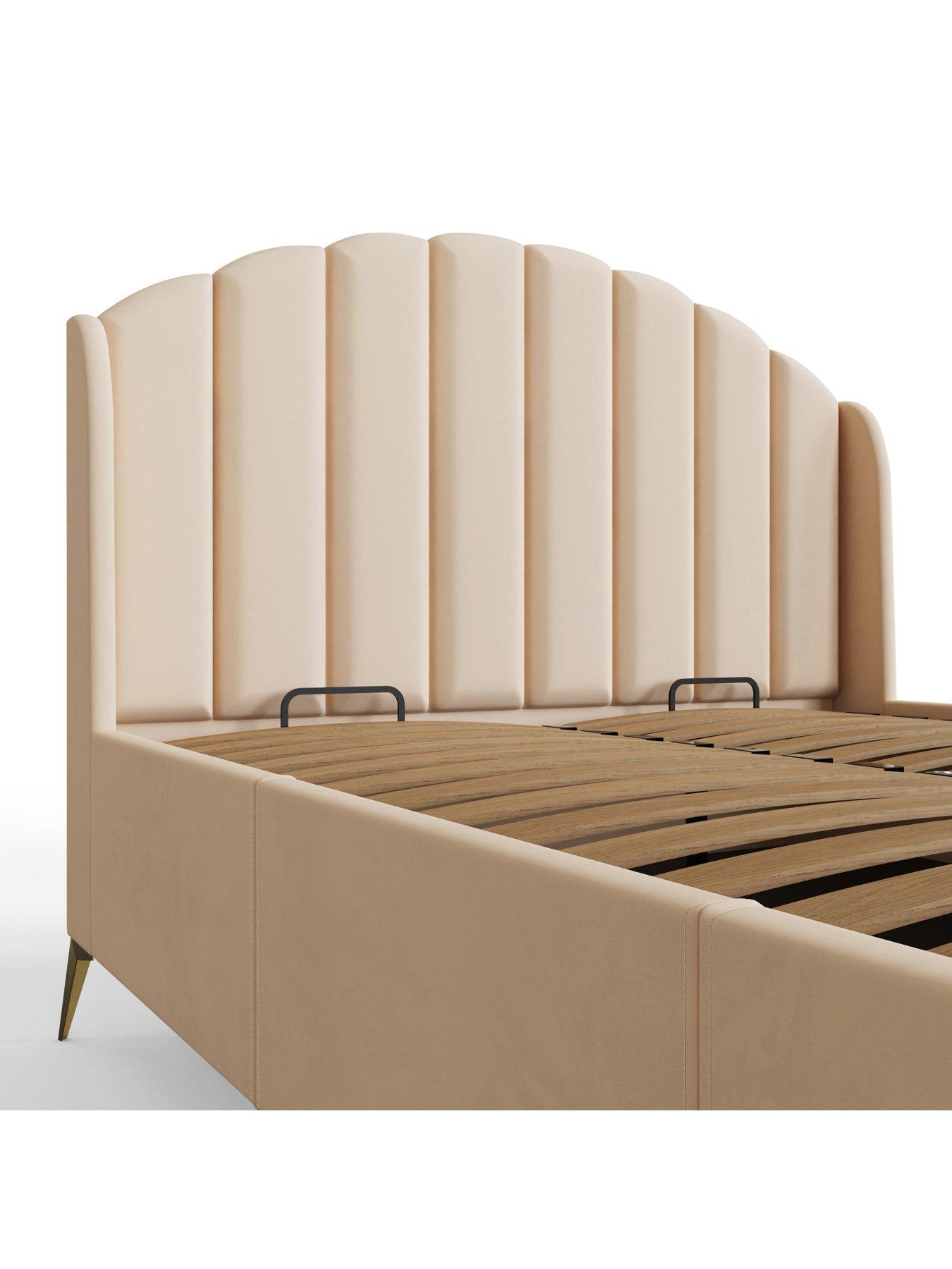 Image 7 of 7 of GFW Pettine End Lift Up Ottoman Storage Bed with Sleepycastle Mattress Options (Buy &amp; SAVE!) - Cream