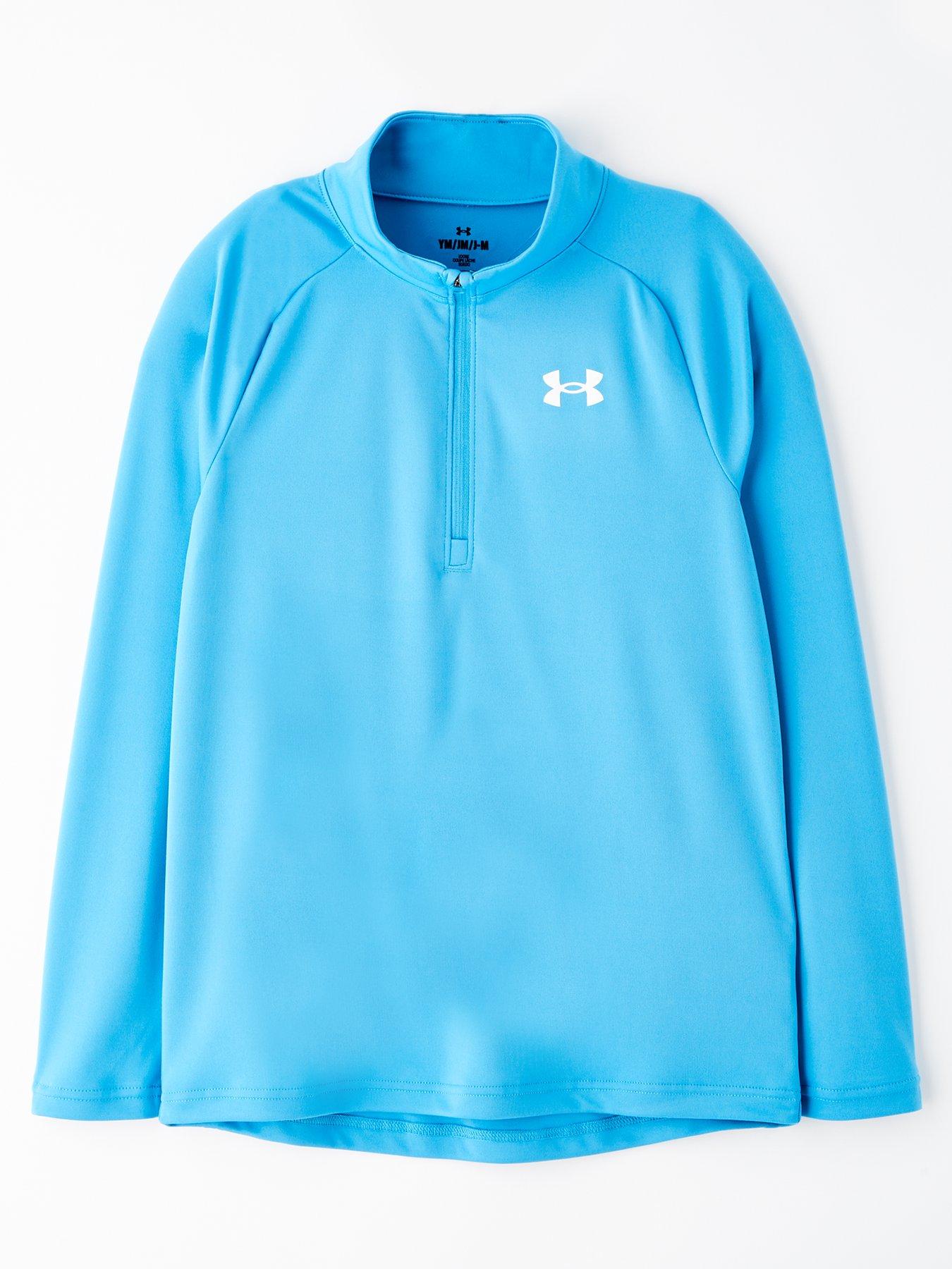 under-armour-junior-boys-training-tech-20-12-zip-top-blue