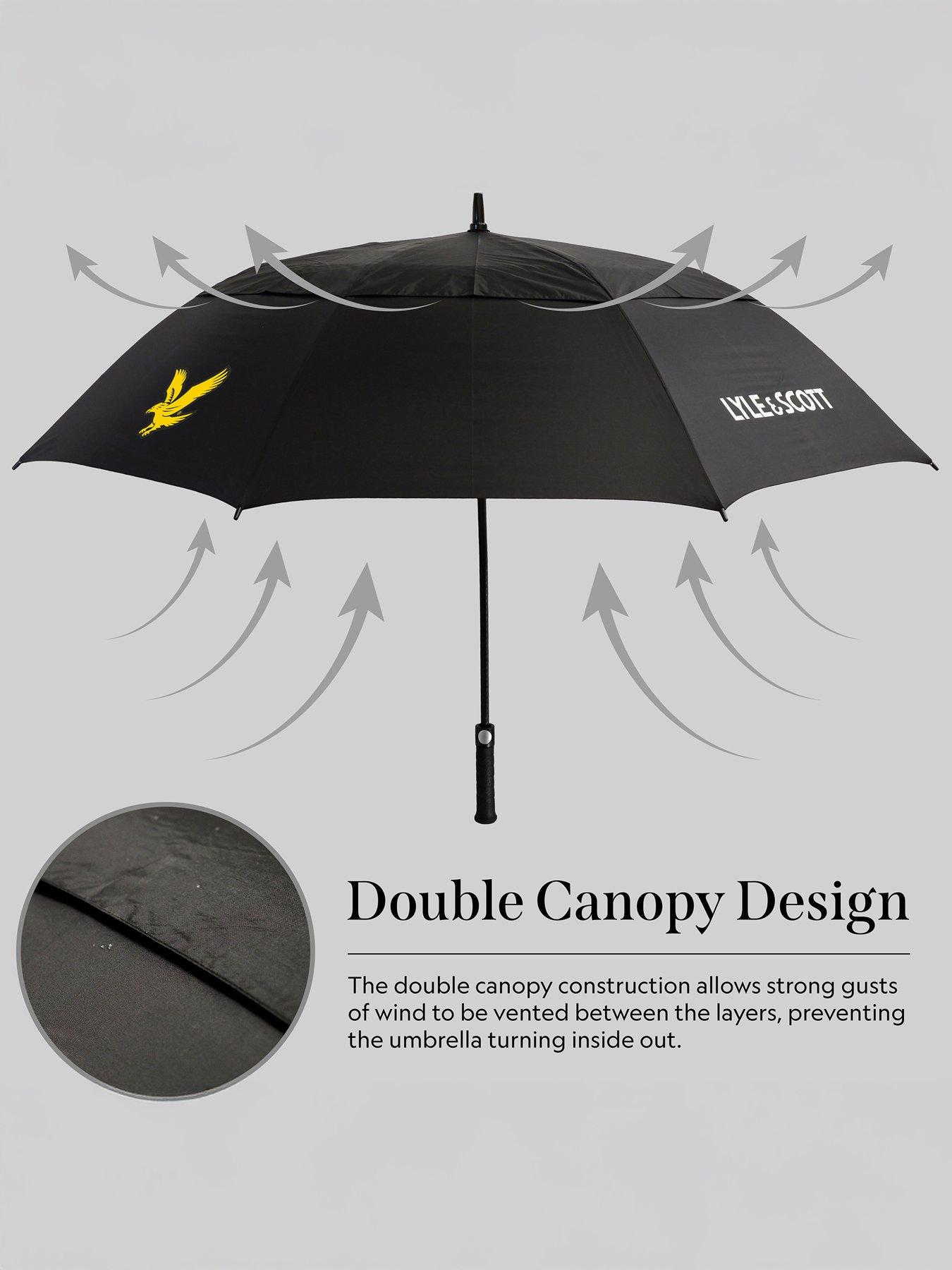 Image 4 of 7 of Lyle & Scott Golf Wind Proof Umbrella Black