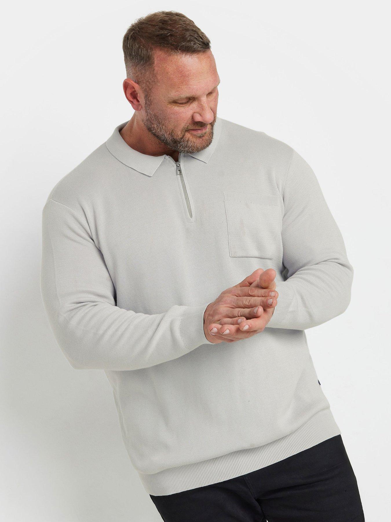 badrhino-milano-half-zip-pocket-knitted-jumper-grey
