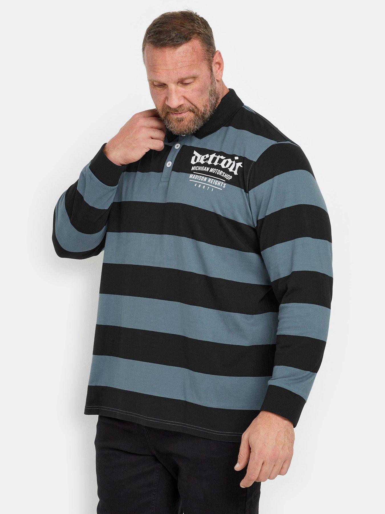 undefined Long Sleeve Rugby Polo Shirt - Blue