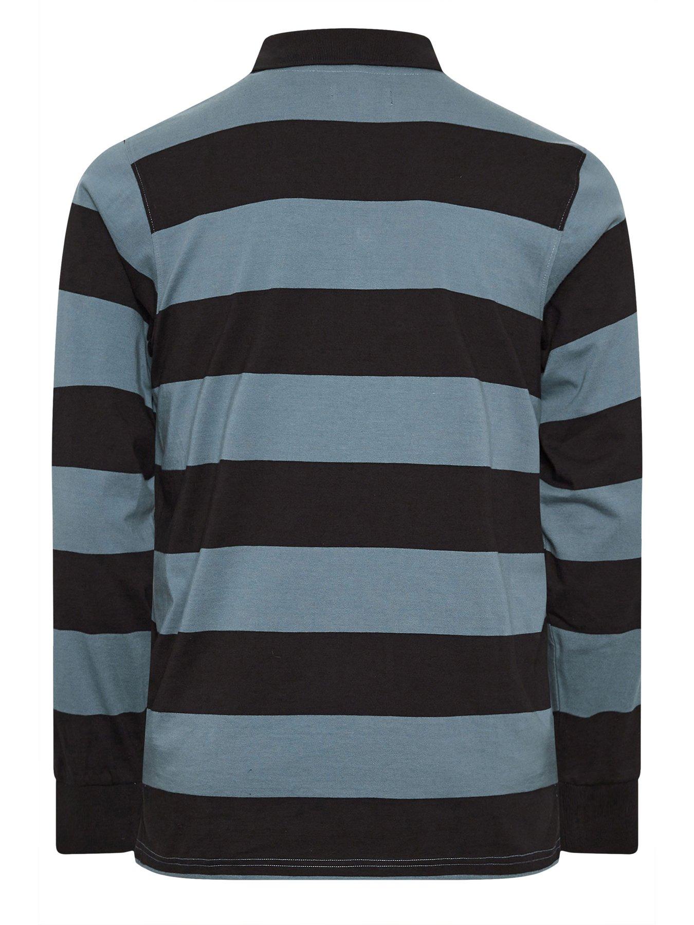  image of badrhino-long-sleeve-rugby-polo-shirt-blue