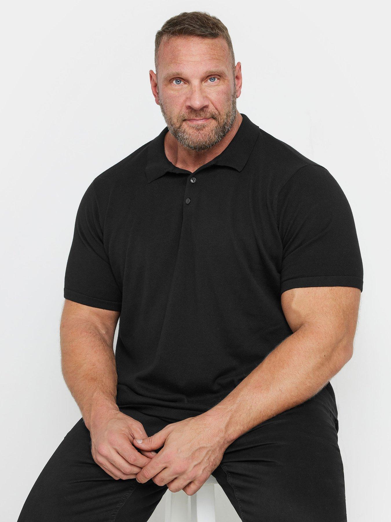 badrhino-short-sleeve-knitted-polo-shirt-black