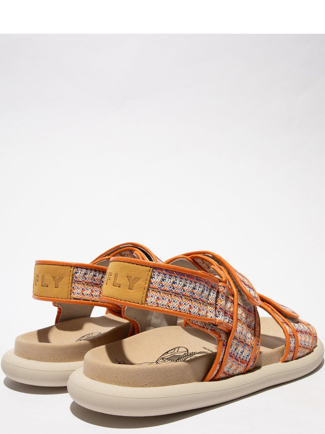  image of fly-london-paav-velcro-strap-sandal-orange
