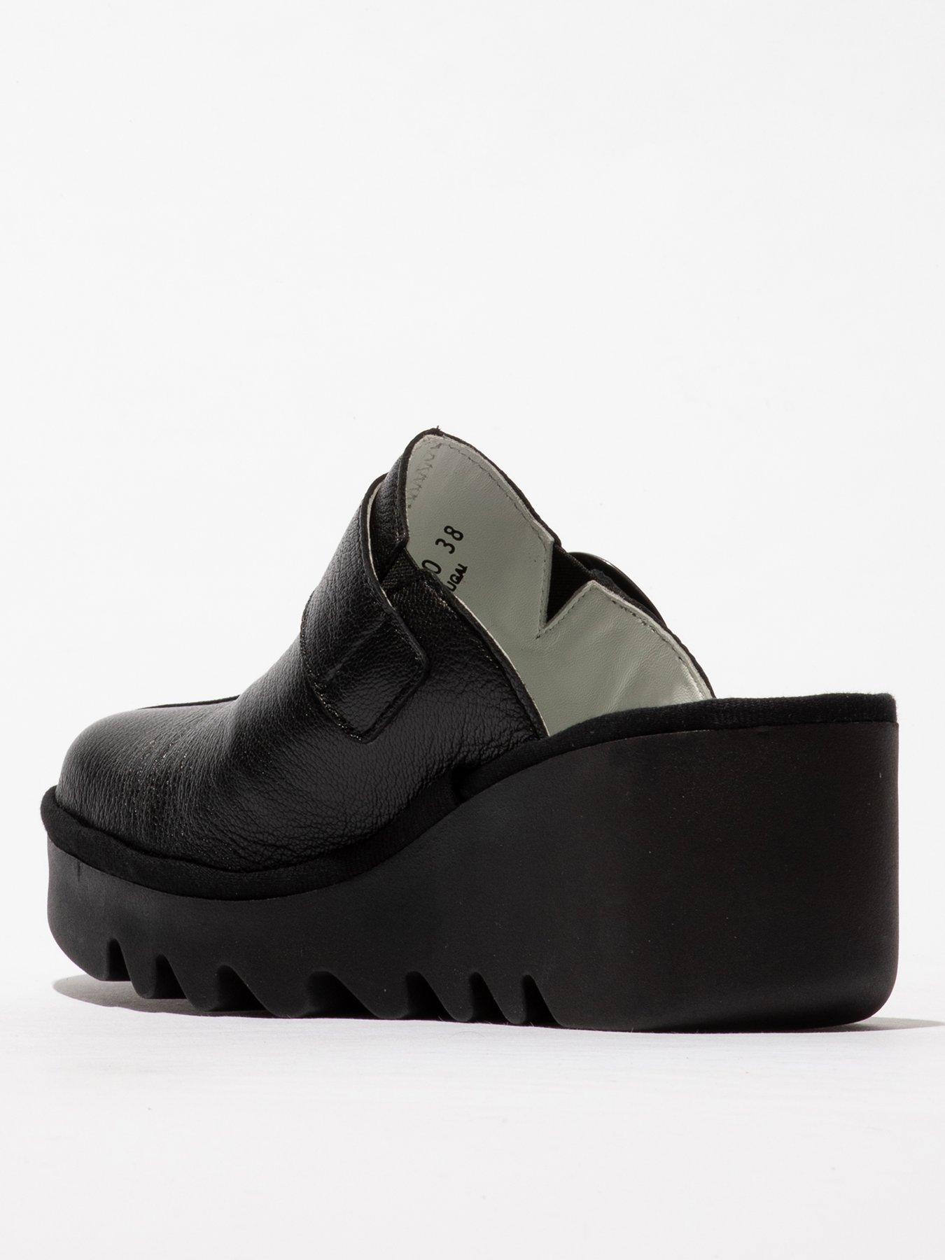  image of fly-london-blok-closed-toe-clog-black