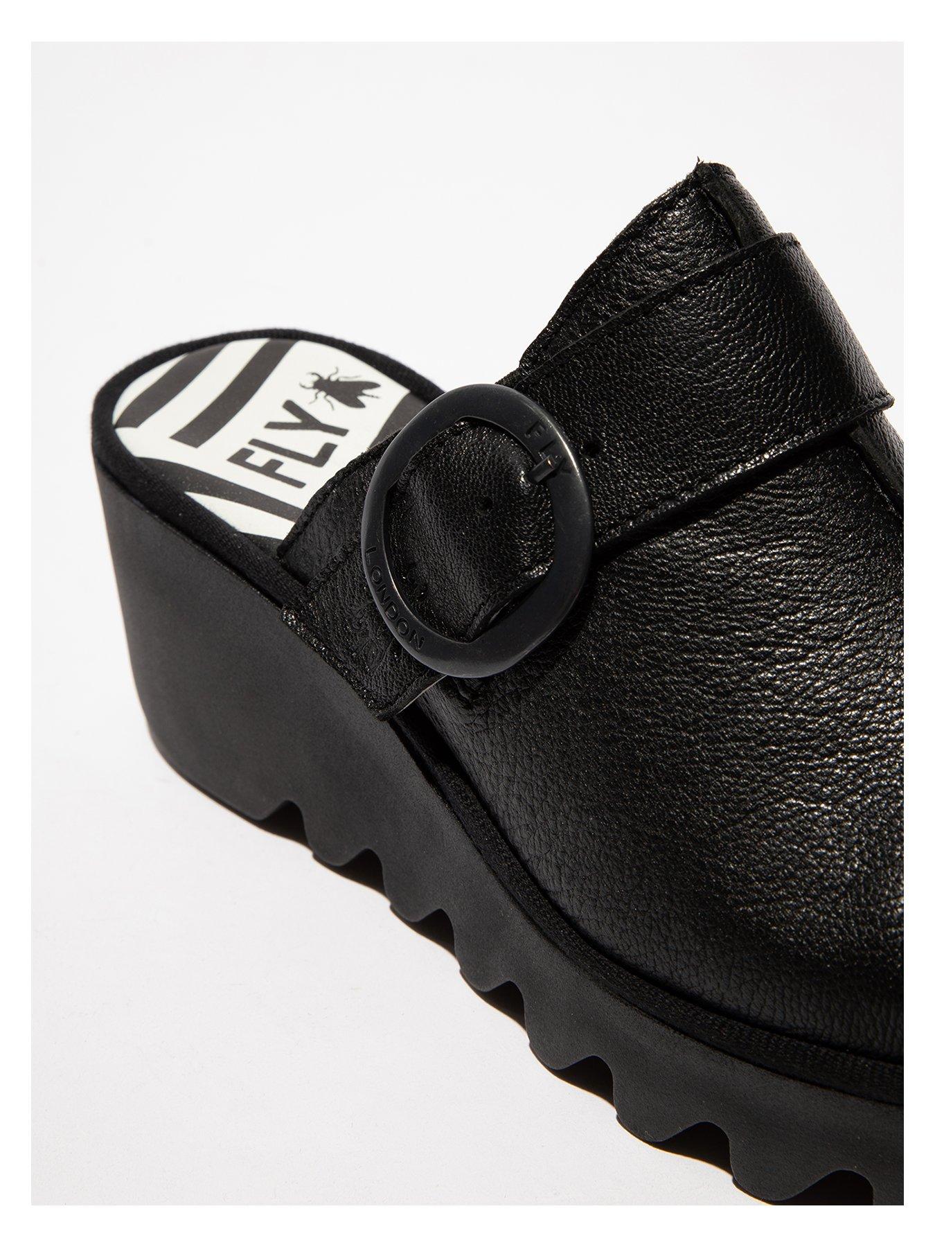  image of fly-london-blok-closed-toe-clog-black