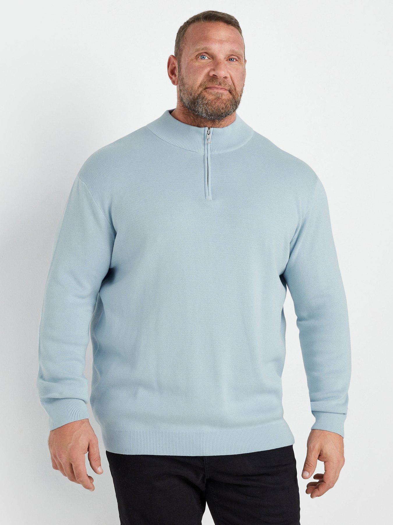 badrhino-milano-quarter-zip-knitted-jumper-blue