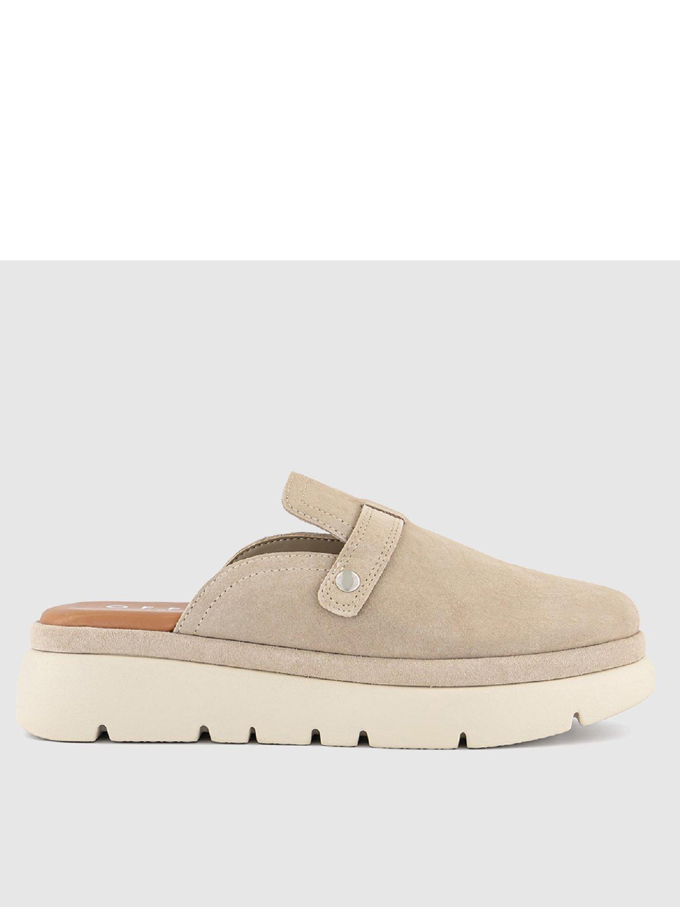  image of office-fia-suede-clog-taupe-suede